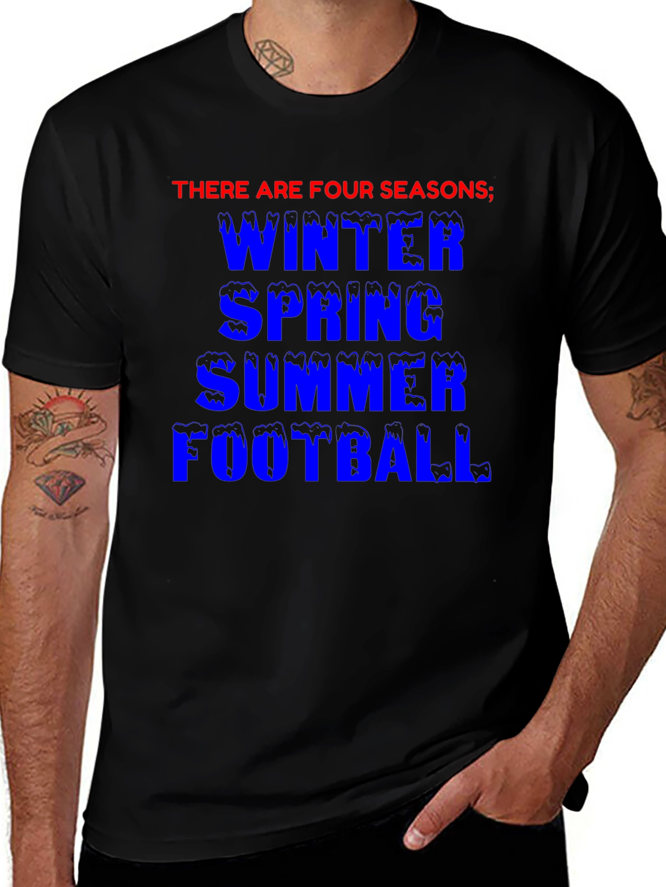 Variant 7 of Four Seasons Funny Football Graphic T-Shirt