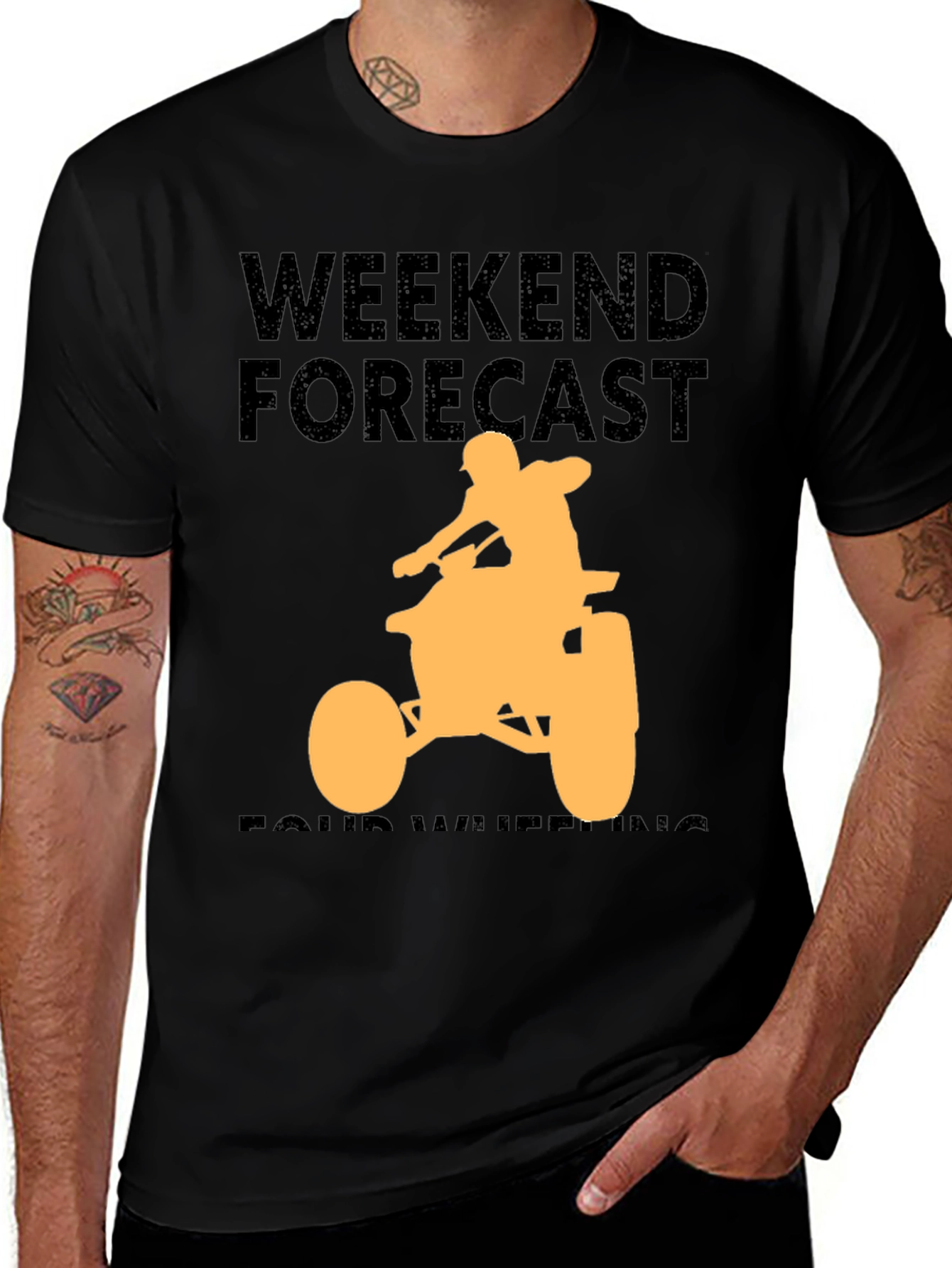 Variant 22 of Weekend Forecast Four Wheeling Black T-Shirt