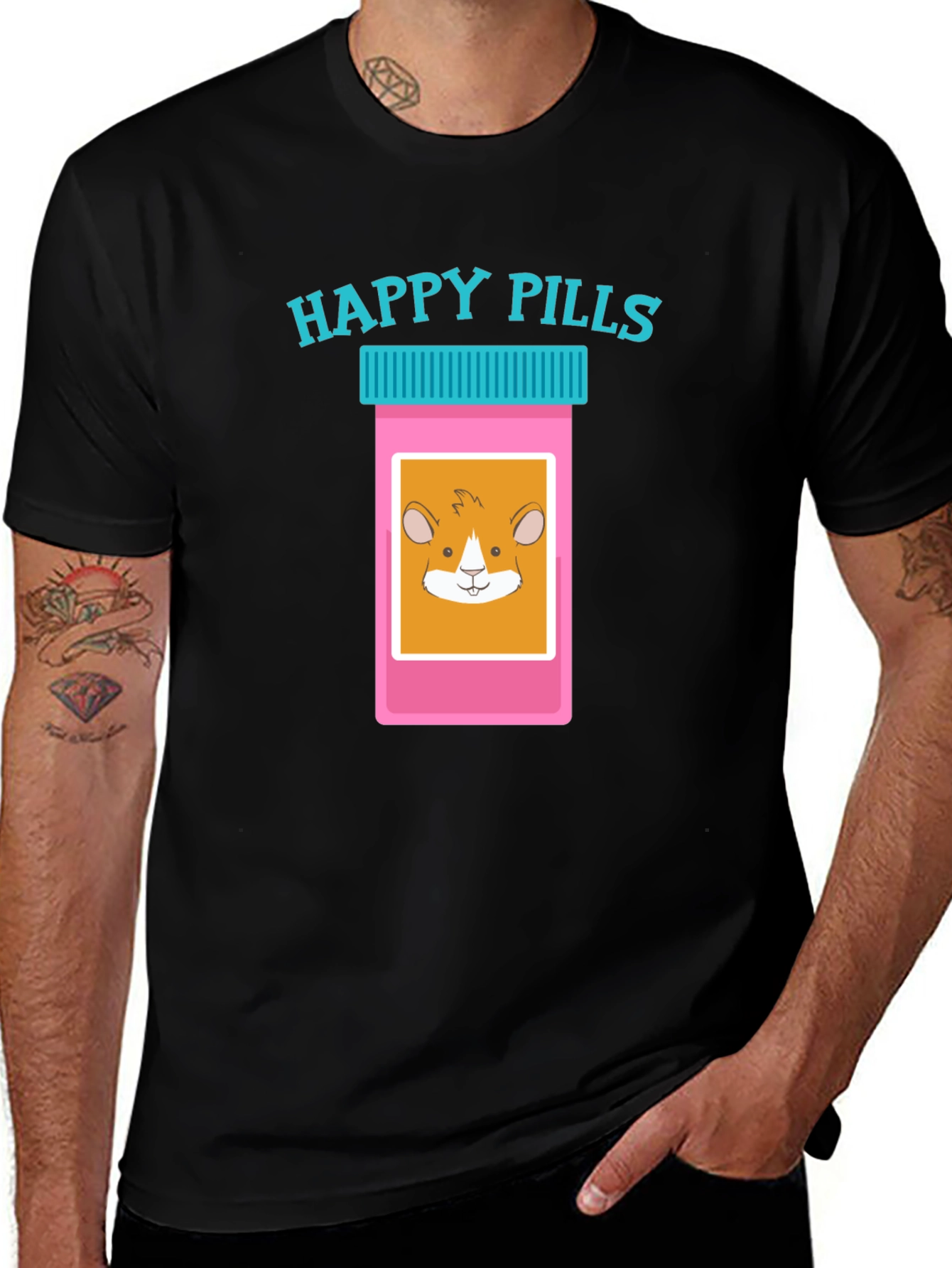 Variant 10 of Happy Pills Hamster Graphic T-Shirt
