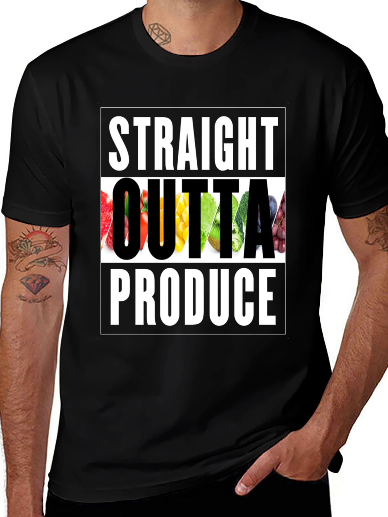 Variant 15 of Straight Outta Produce T-Shirt - Funny Foodie Tee