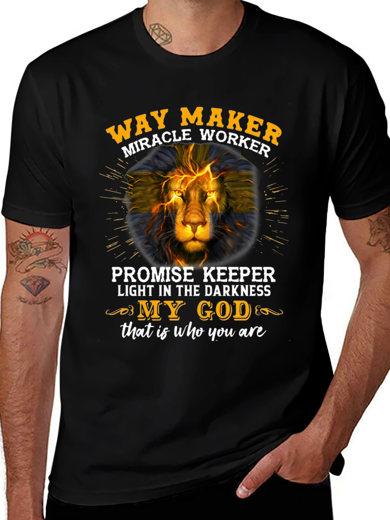 Variant 18 of Way Maker Lion Graphic T-Shirt