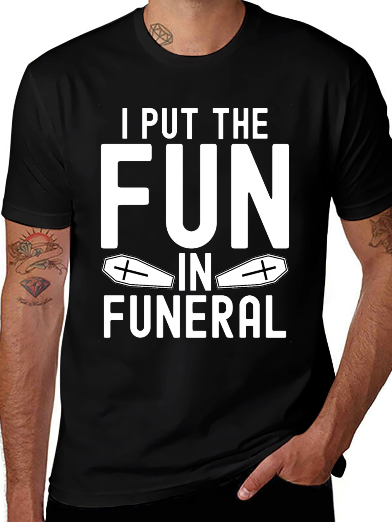 Variant 11 of Funny "I Put the FUN in Funeral" T-Shirt