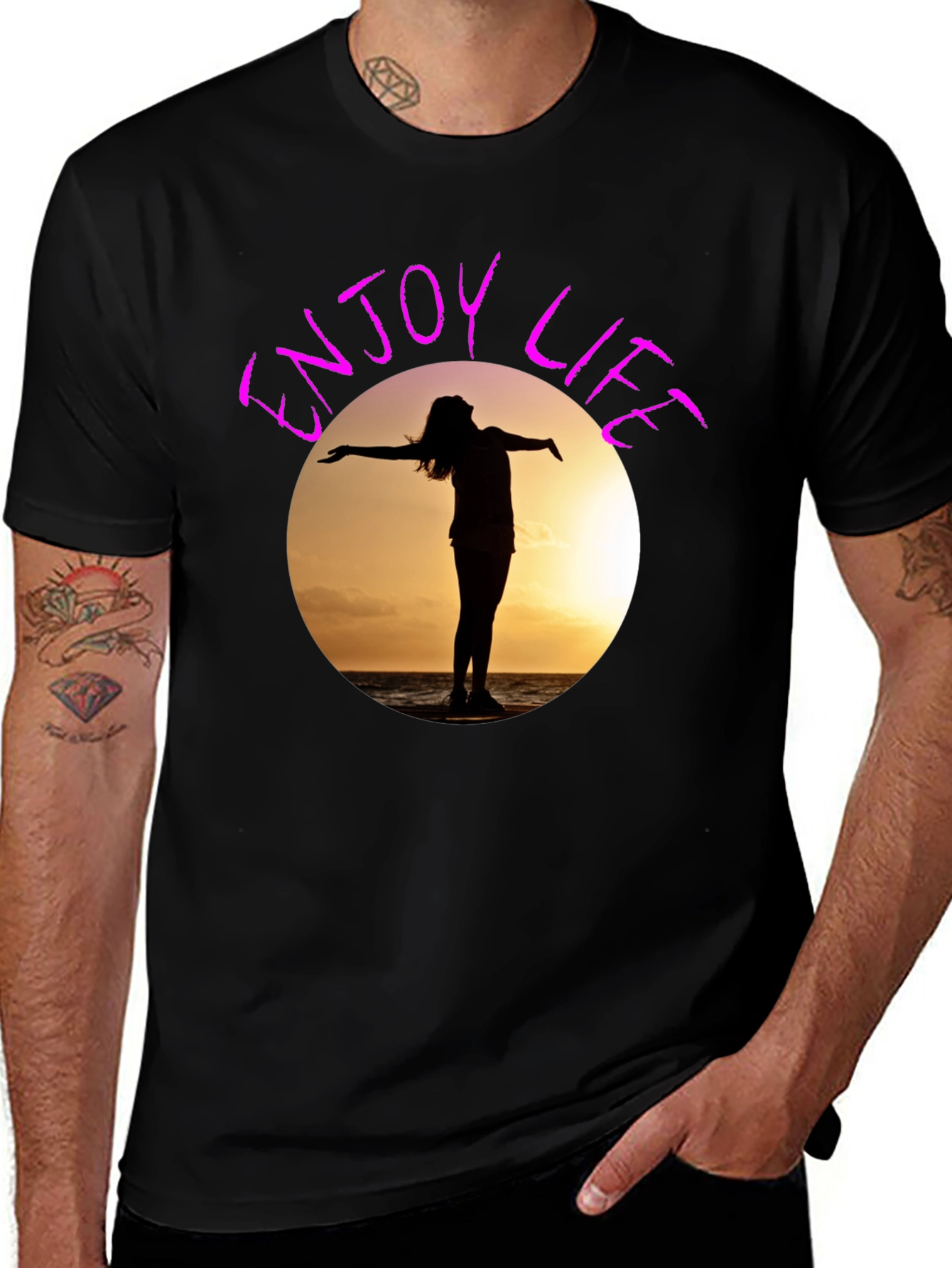 Variant 30 of Enjoy Life Black Graphic T-Shirt