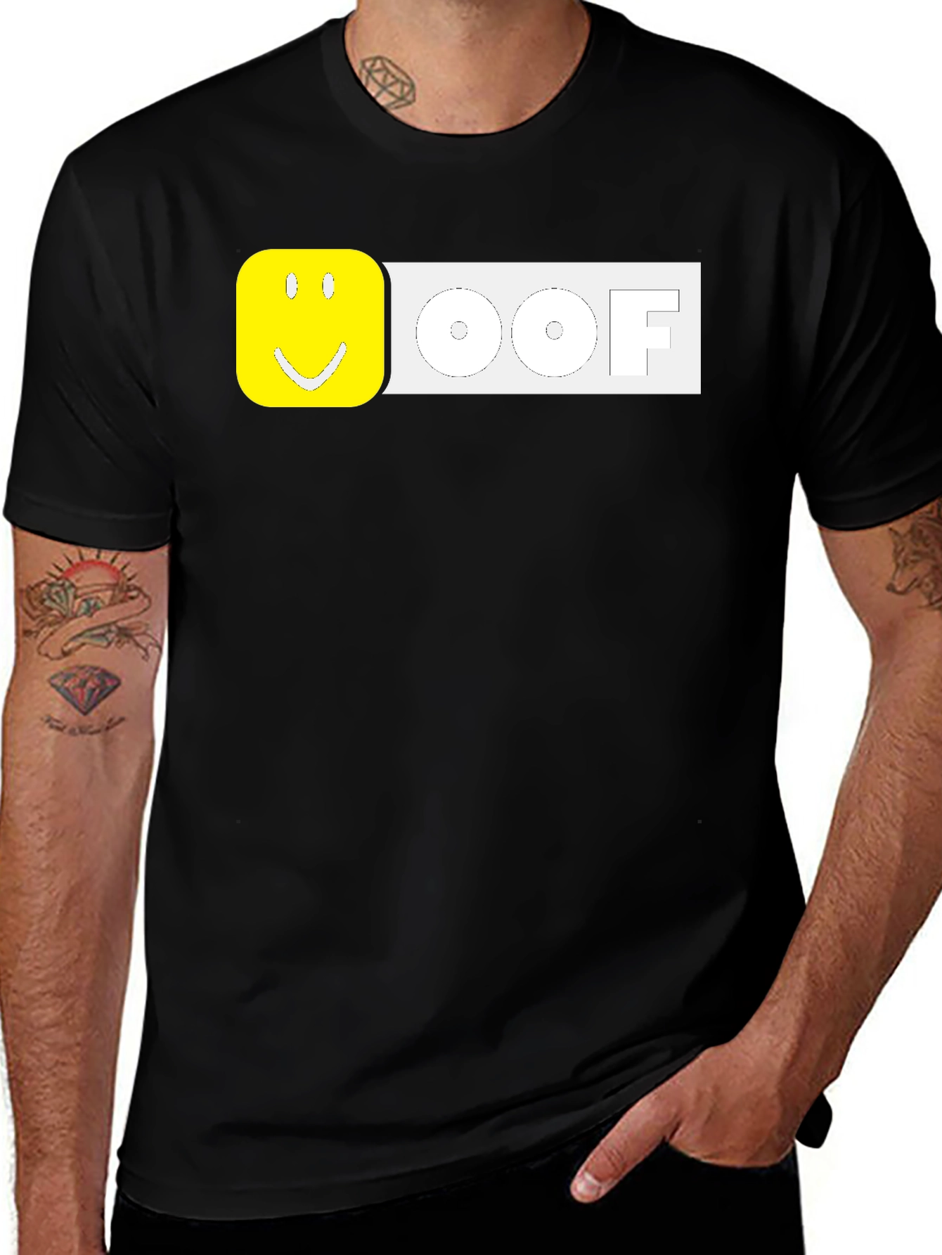 Variant 2 of Roblox OOF Funny Graphic T-Shirt - Black