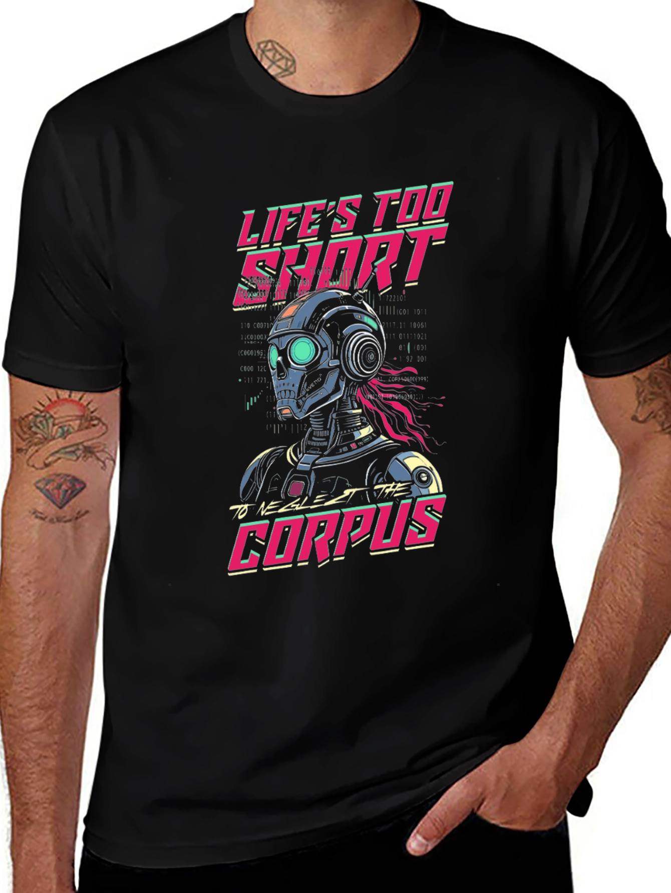 Variant 17 of Life's Too Short Warframe Corpus T-Shirt