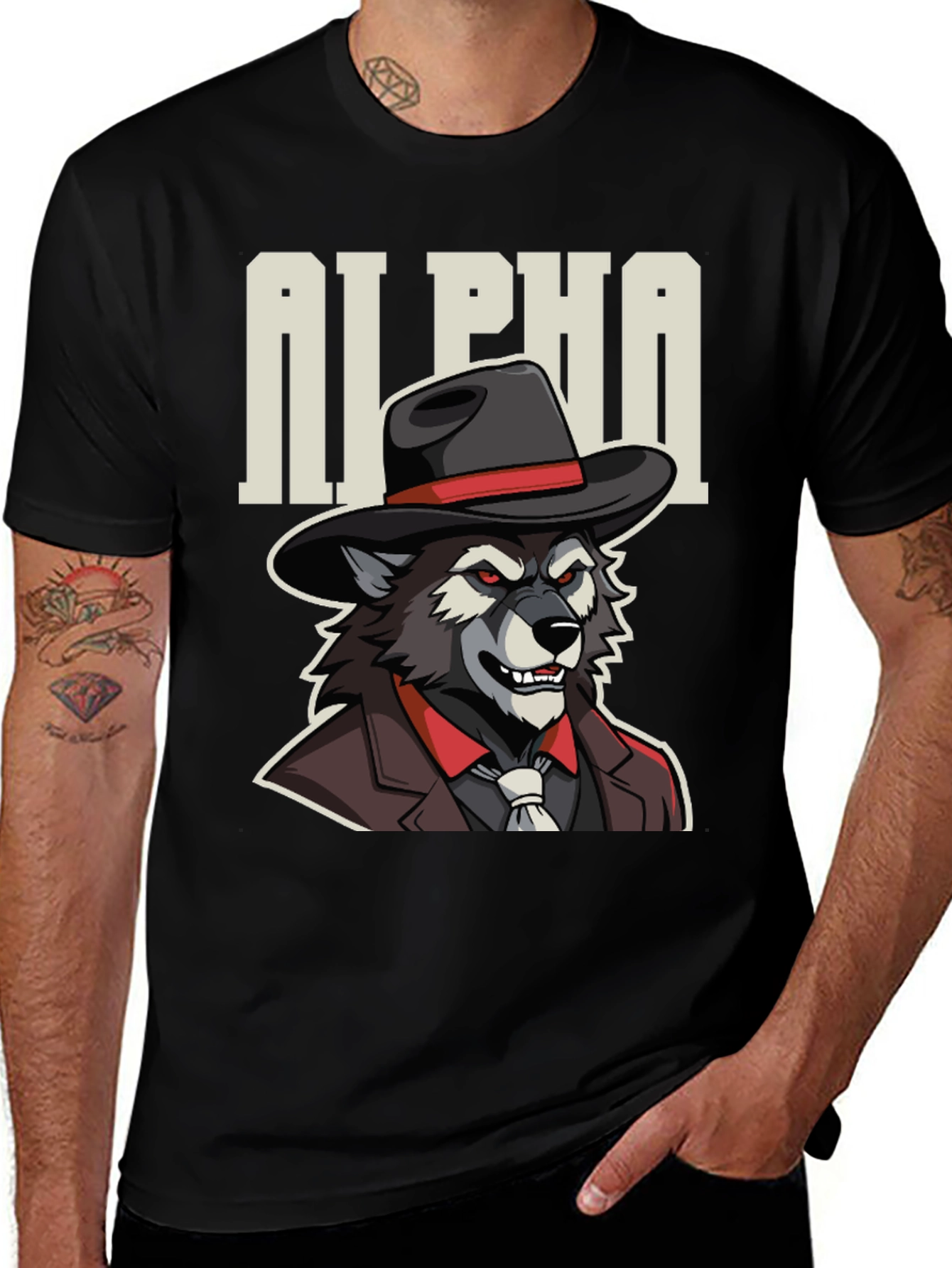 Variant 19 of Alpha Wolf T-Shirt - Mafia Style Graphic Tee