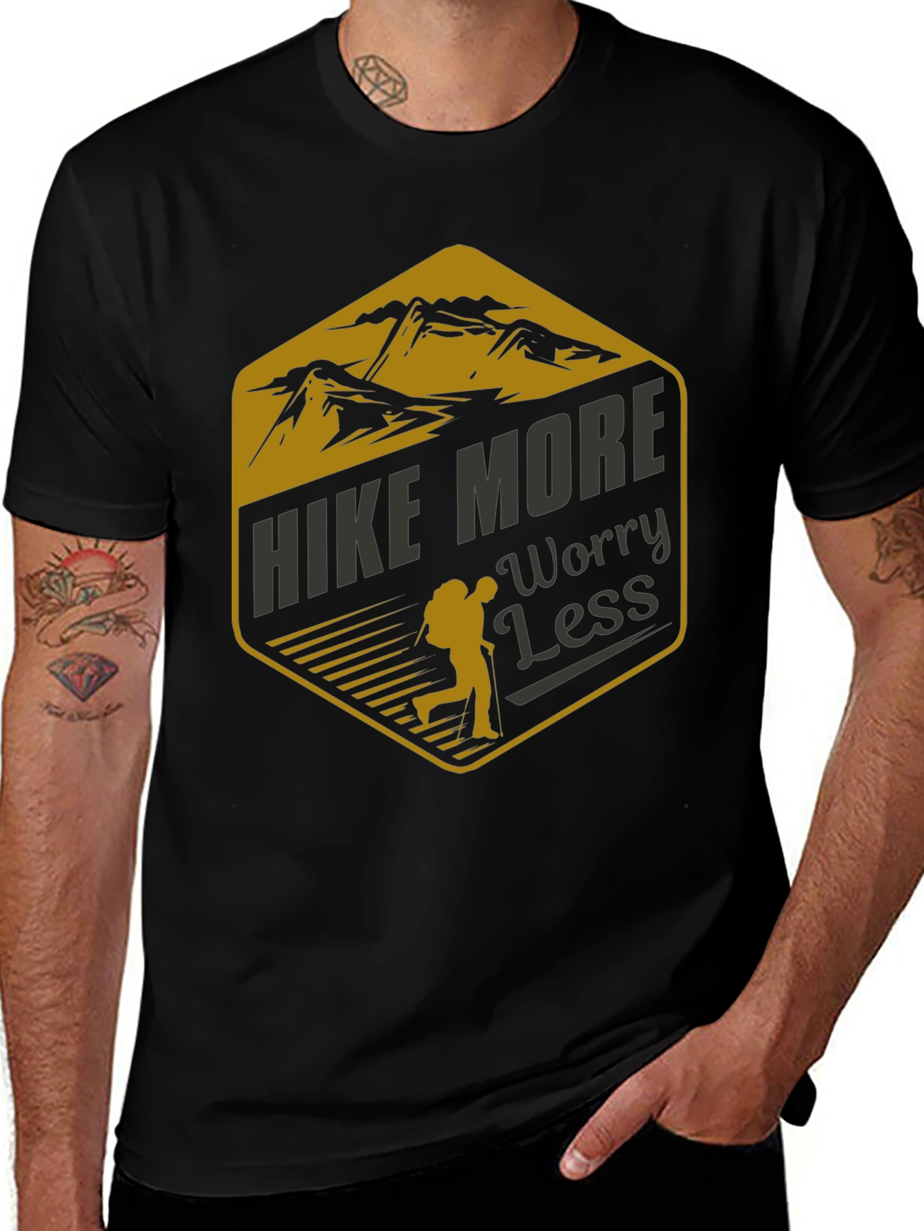 Variant 4 of Hike More Worry Less Graphic Tee