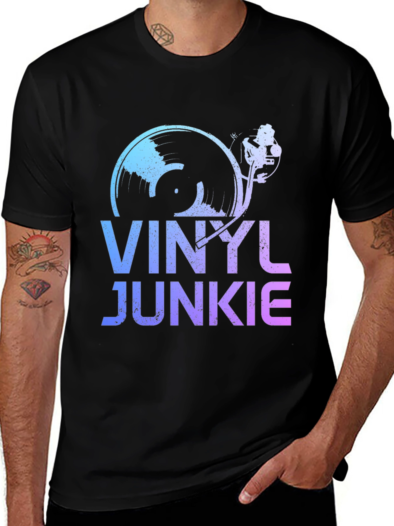 Vinyl Junkie Graphic Tee - Music Lover T-Shirt