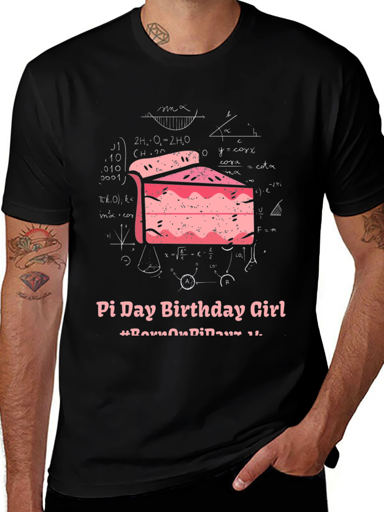 Pi Day Birthday Girl T-Shirt - Math & Pie Slice Design