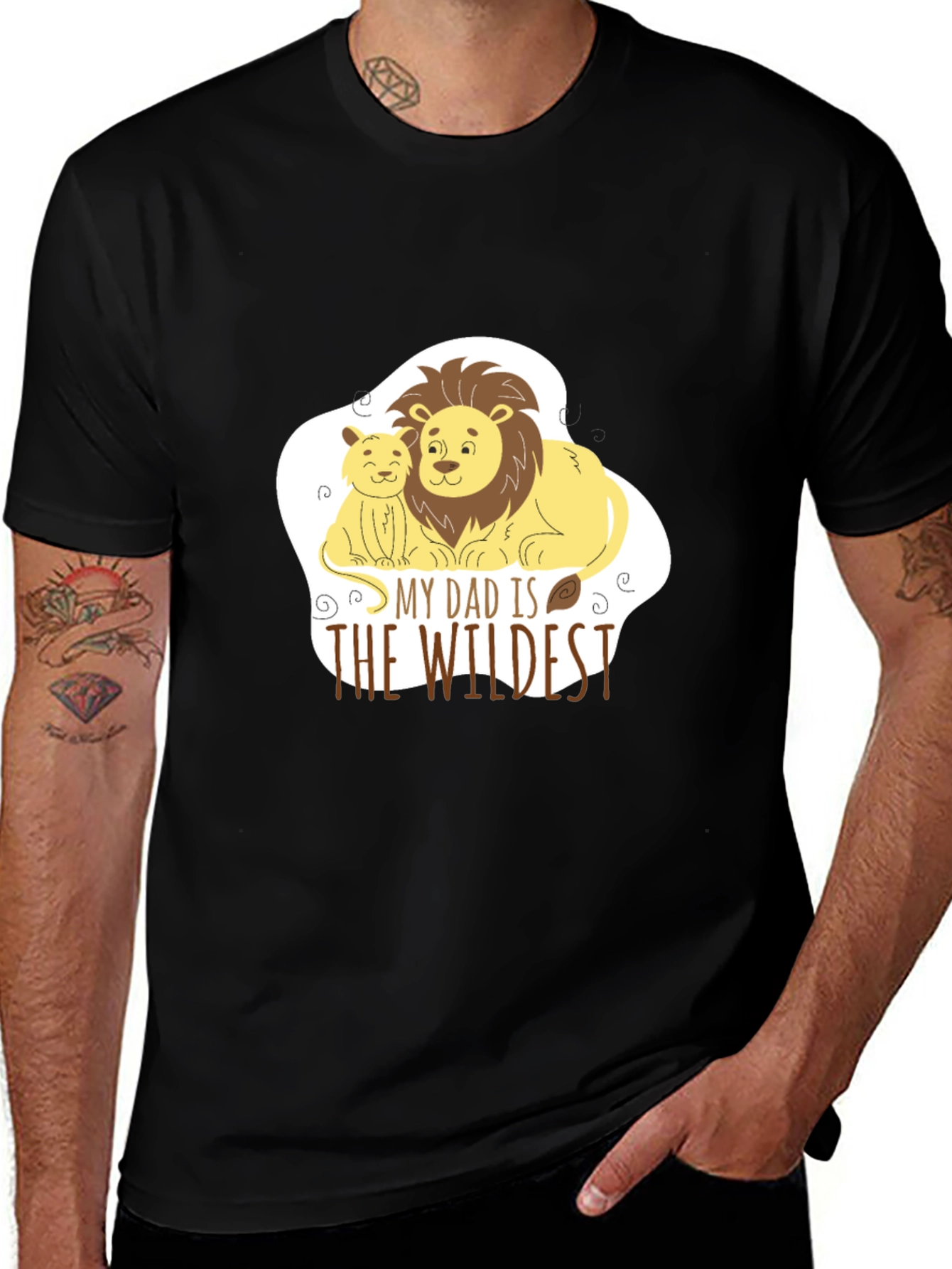 Variant 20 of Dad & Cub Lion Graphic Tee - The Wildest Dad!