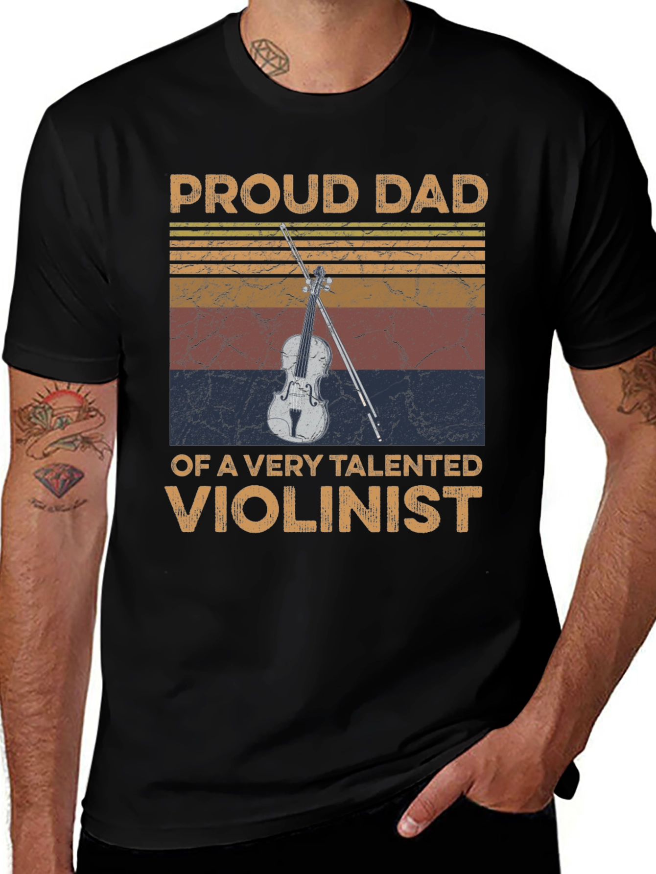 Variant 17 of Proud Dad Violinist Graphic Tee
