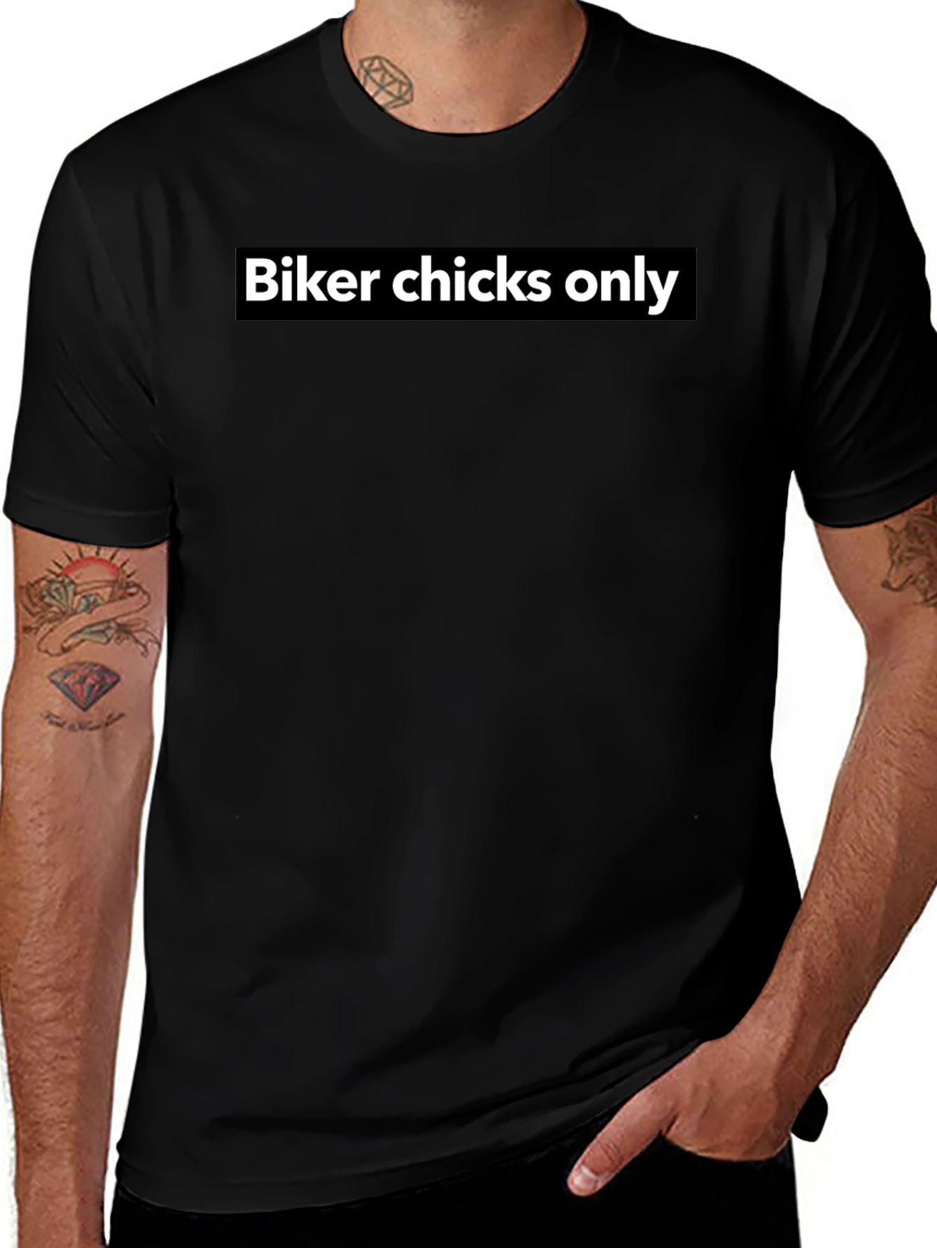 Variant 22 of Biker Chicks Only Graphic Tee - Black Cotton T-Shirt