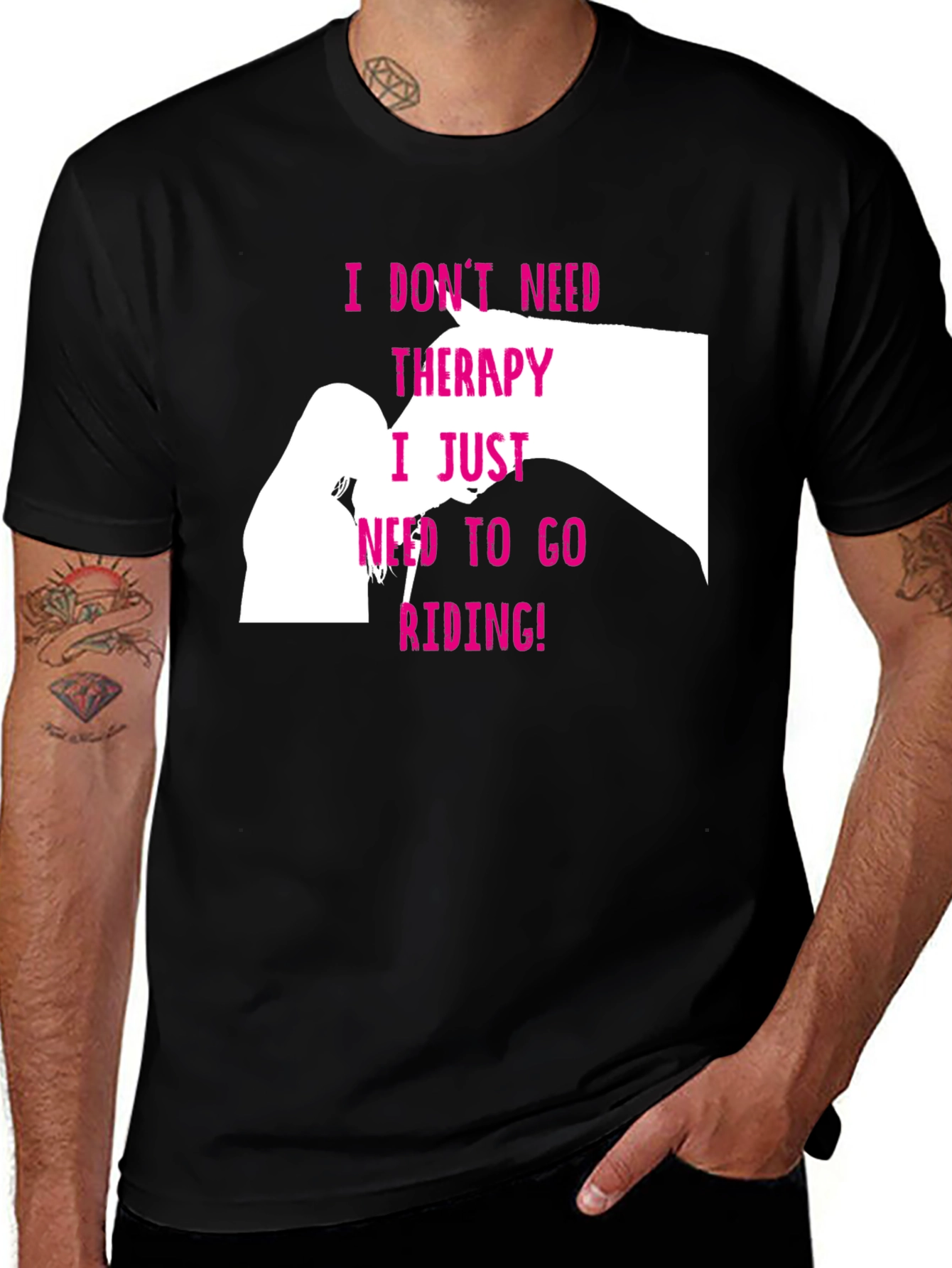 Variant 27 of Horse Therapy T-Shirt - Riding is My Therapy
