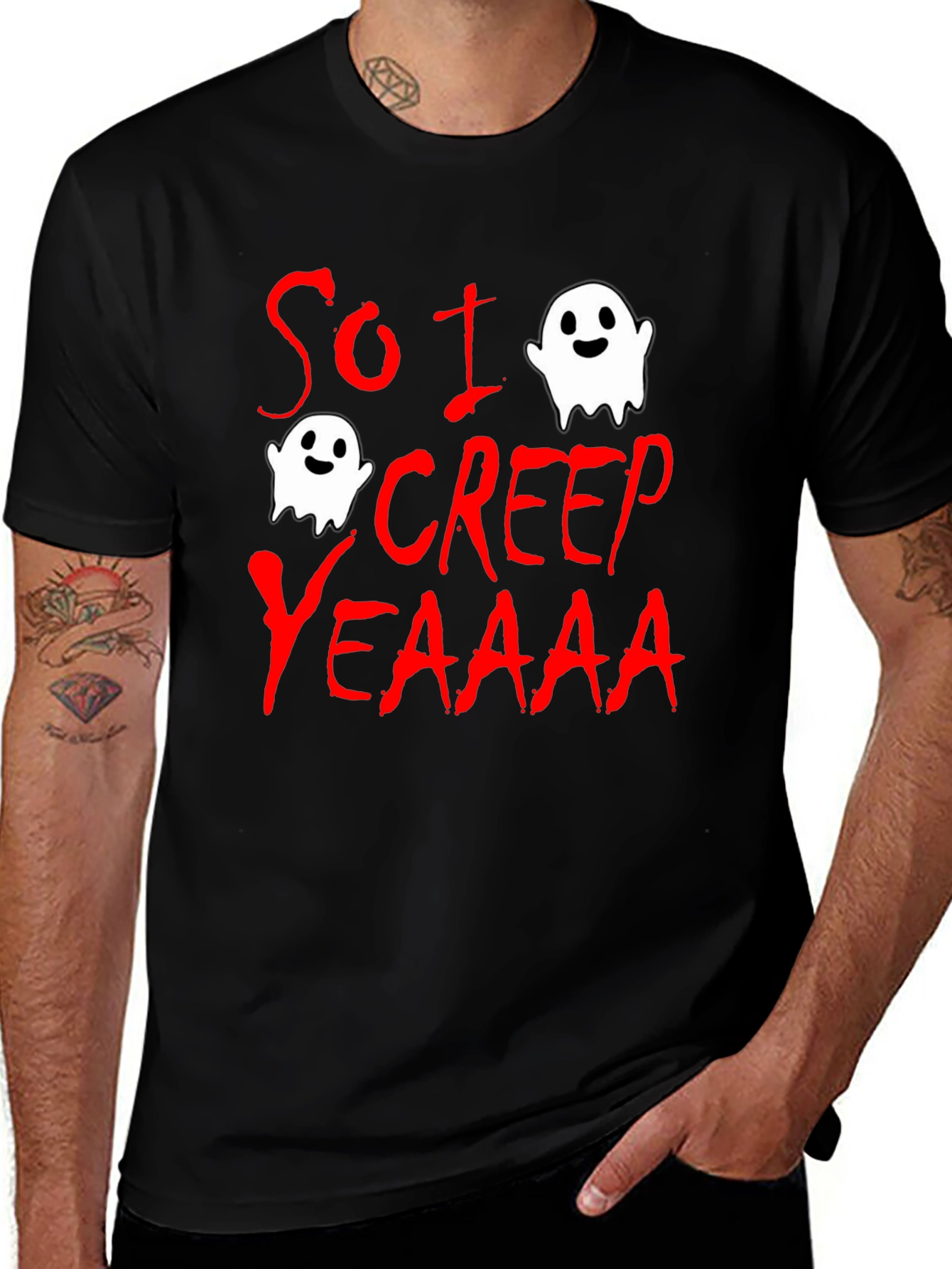 Variant 25 of So I Creep T-Shirt - Halloween Ghost Tee