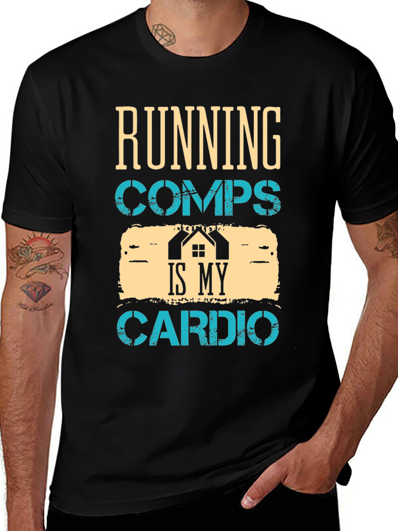 Black Running Comps Is My Cardio Graphic T-Shirt main image