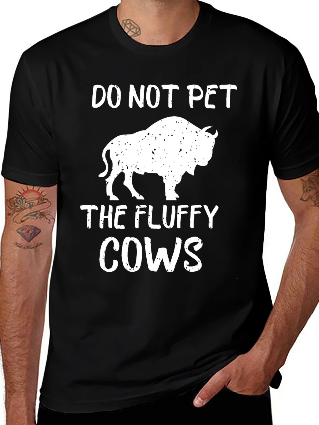 Variant 3 of Do Not Pet The Fluffy Cows Bison Graphic T-Shirt