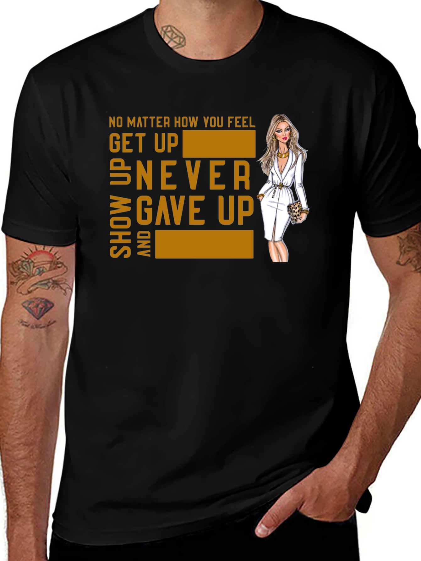 Variant 15 of Motivational Graphic Tee - Get Up, Never Give Up!