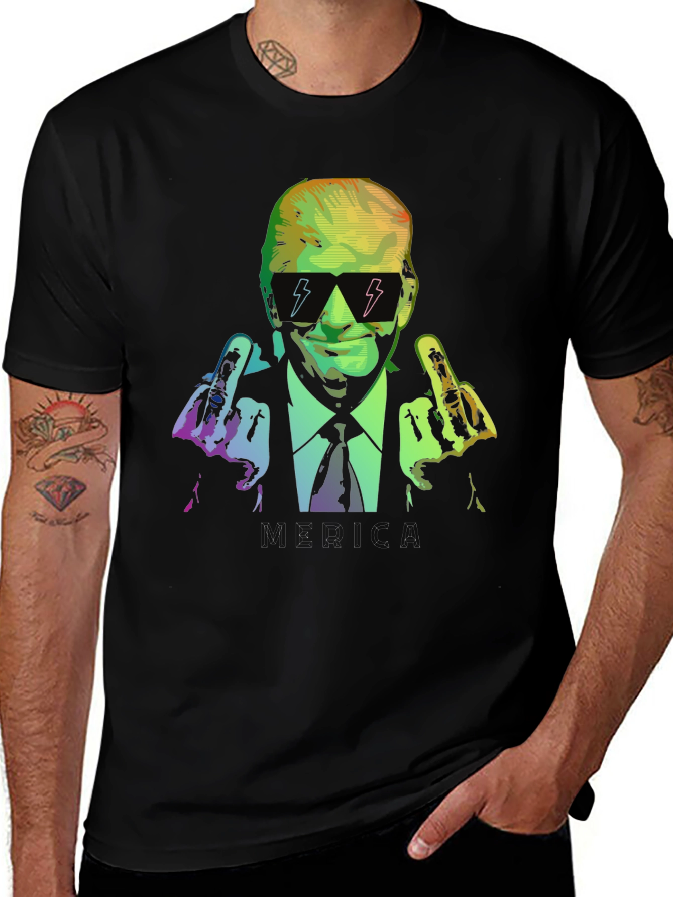 Variant 10 of Trump Middle Finger Graphic T-Shirt