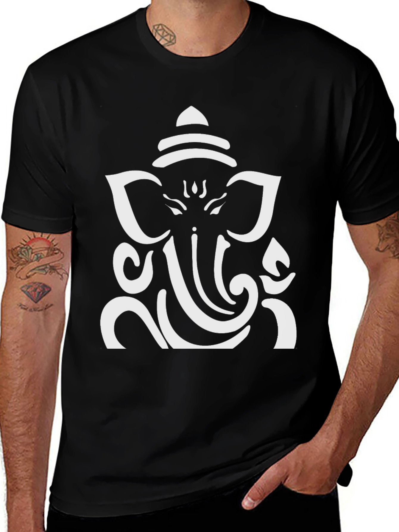 Ganesh Graphic Tee - Black Cotton T-Shirt