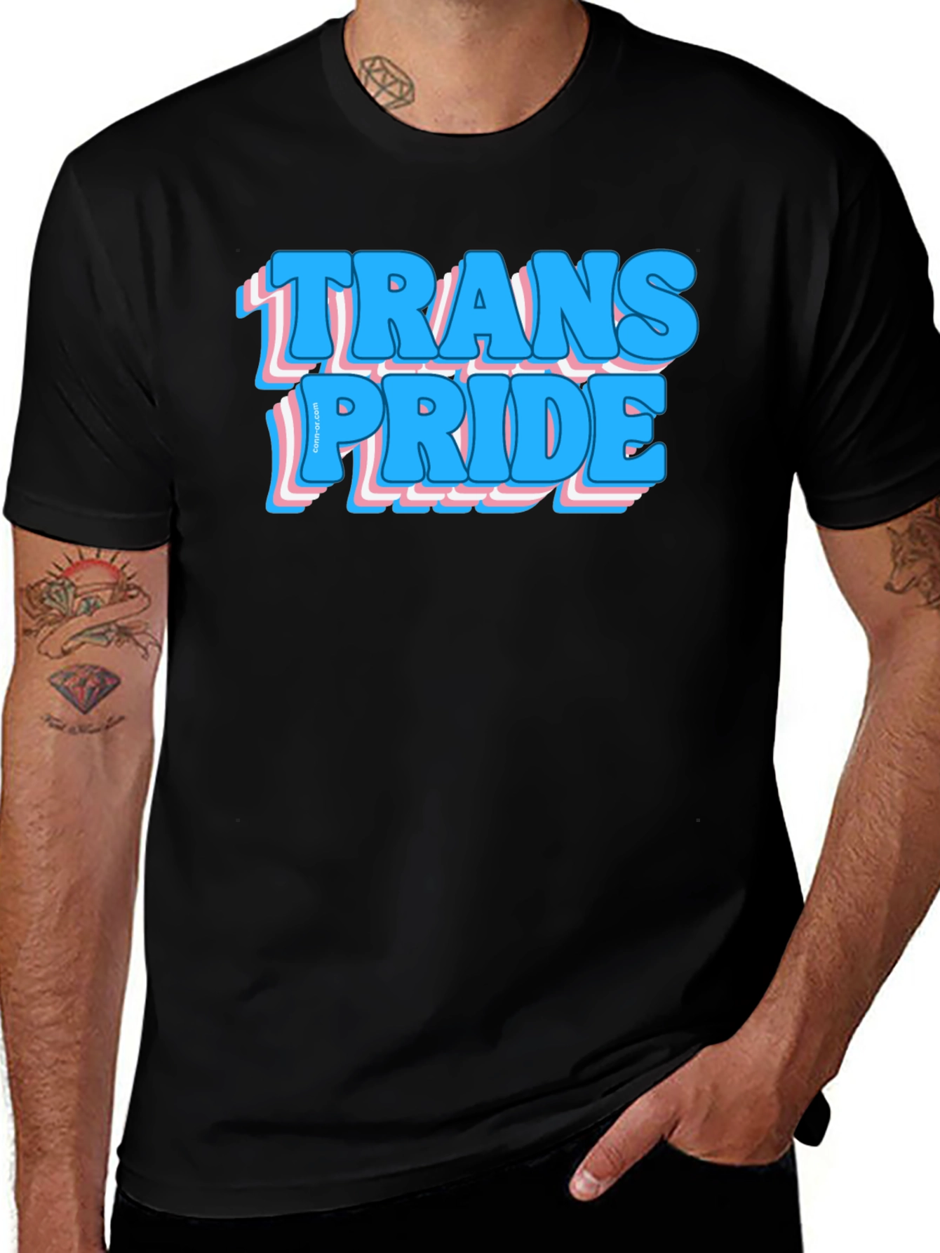 Trans Pride Graphic Tee - Black Cotton Comfort