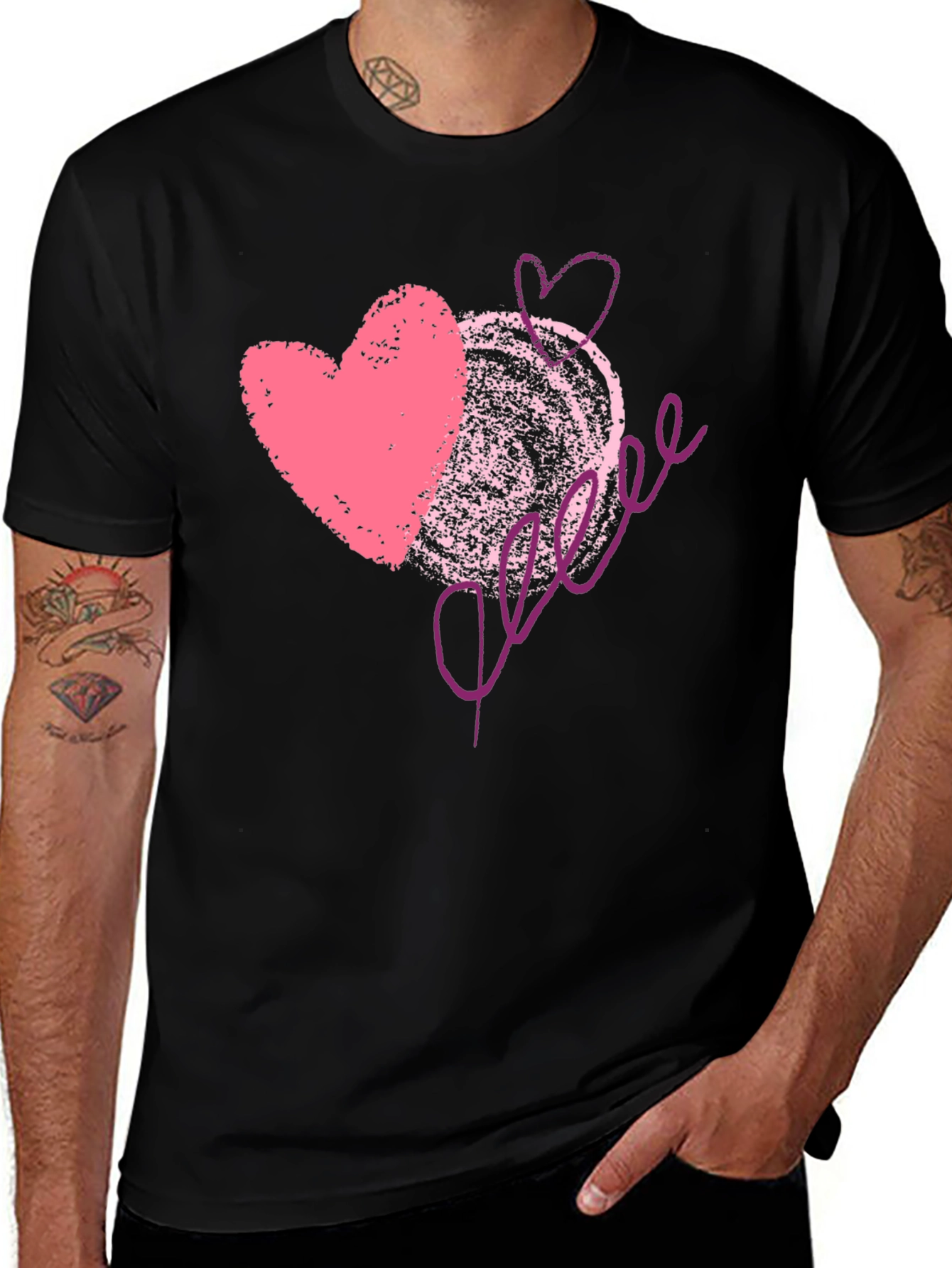 Variant 21 of Love Scribble Graphic Tee - Romantic Valentine's Day Shirt