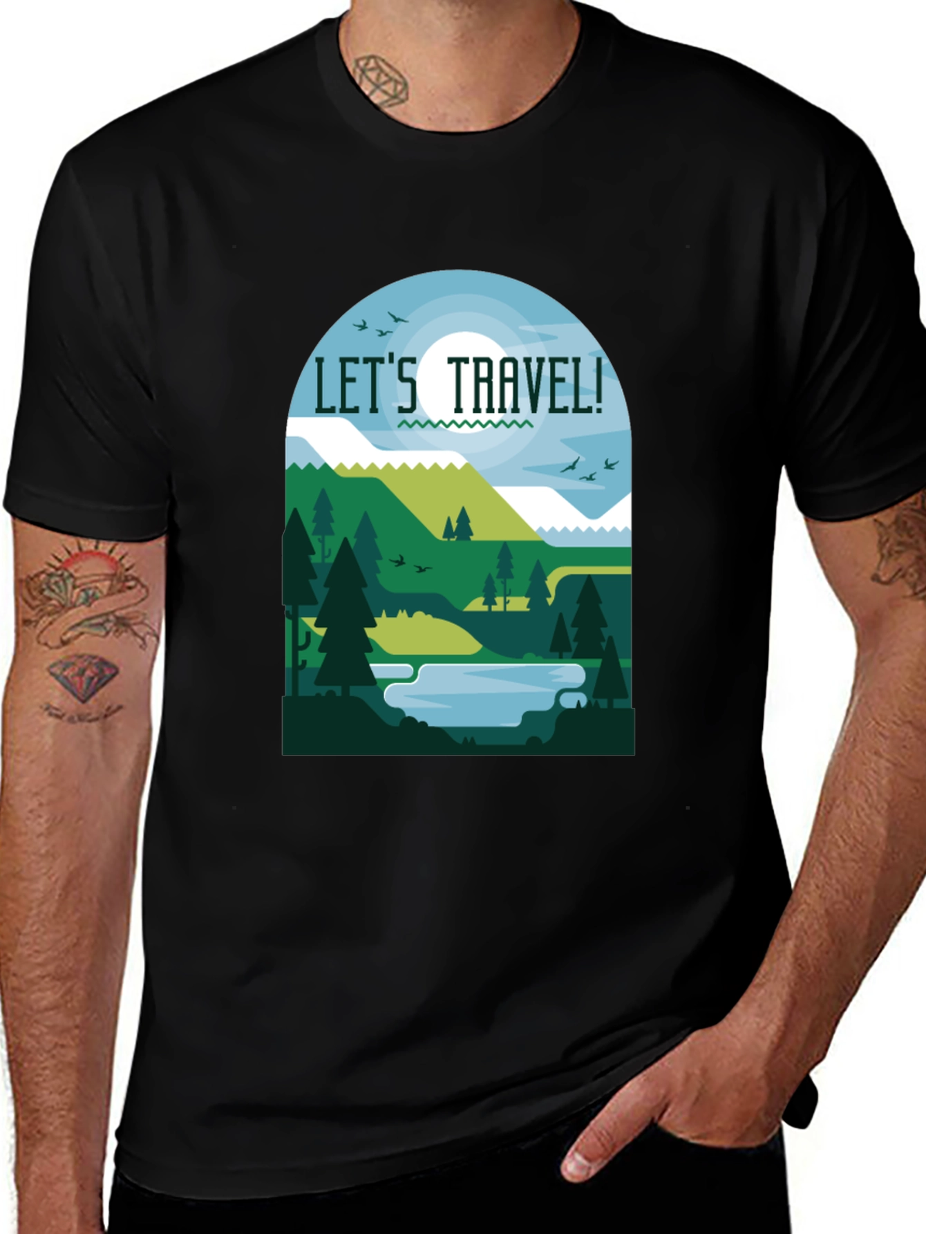 Variant 4 of Let's Travel T-Shirt - Nature Inspired Tee