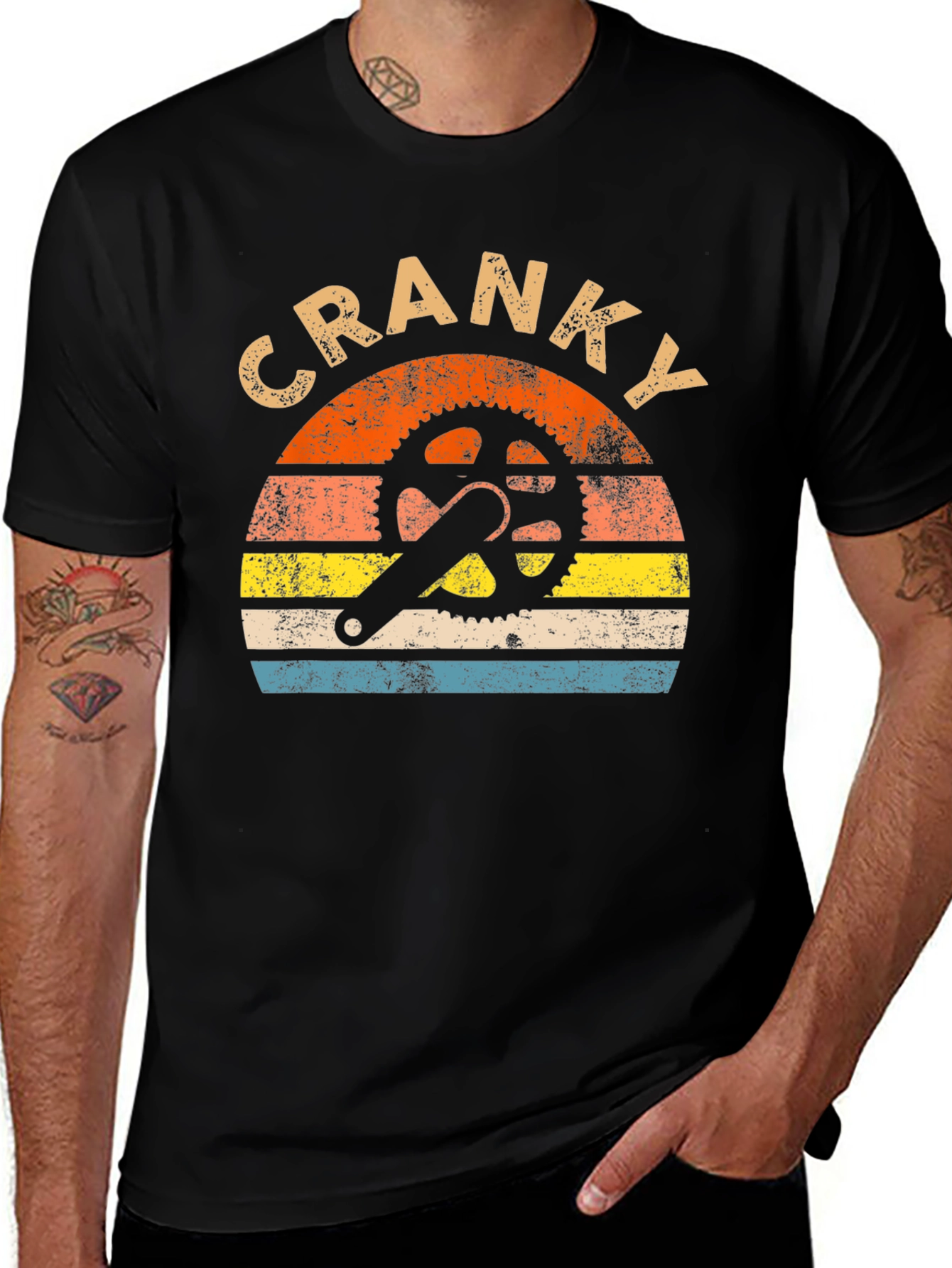 Variant 12 of Cranky Cyclist Retro Graphic T-Shirt