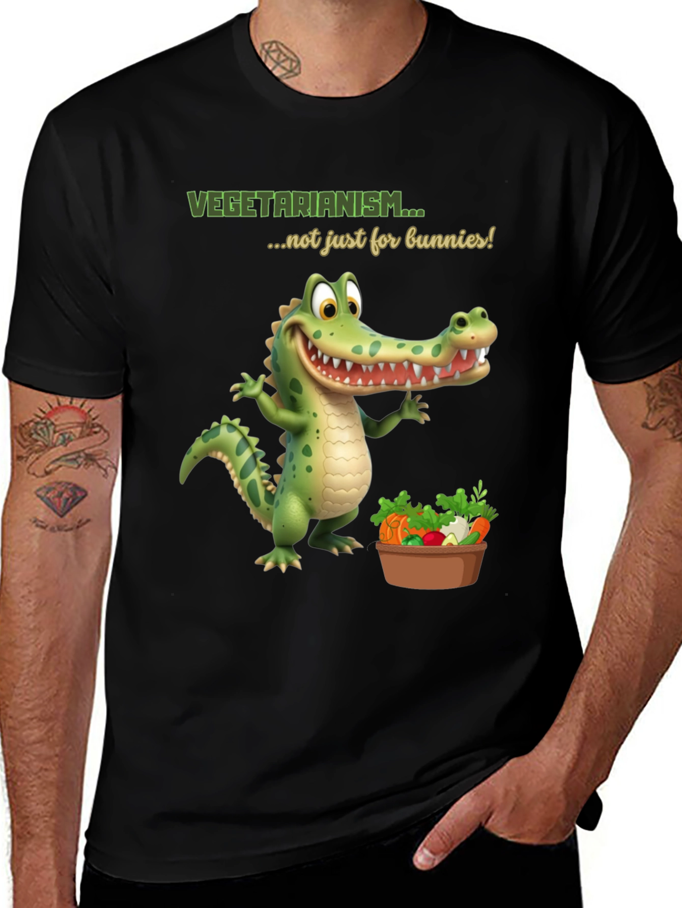 Variant 27 of Vegetarian Alligator T-Shirt - Funny Vegan Tee