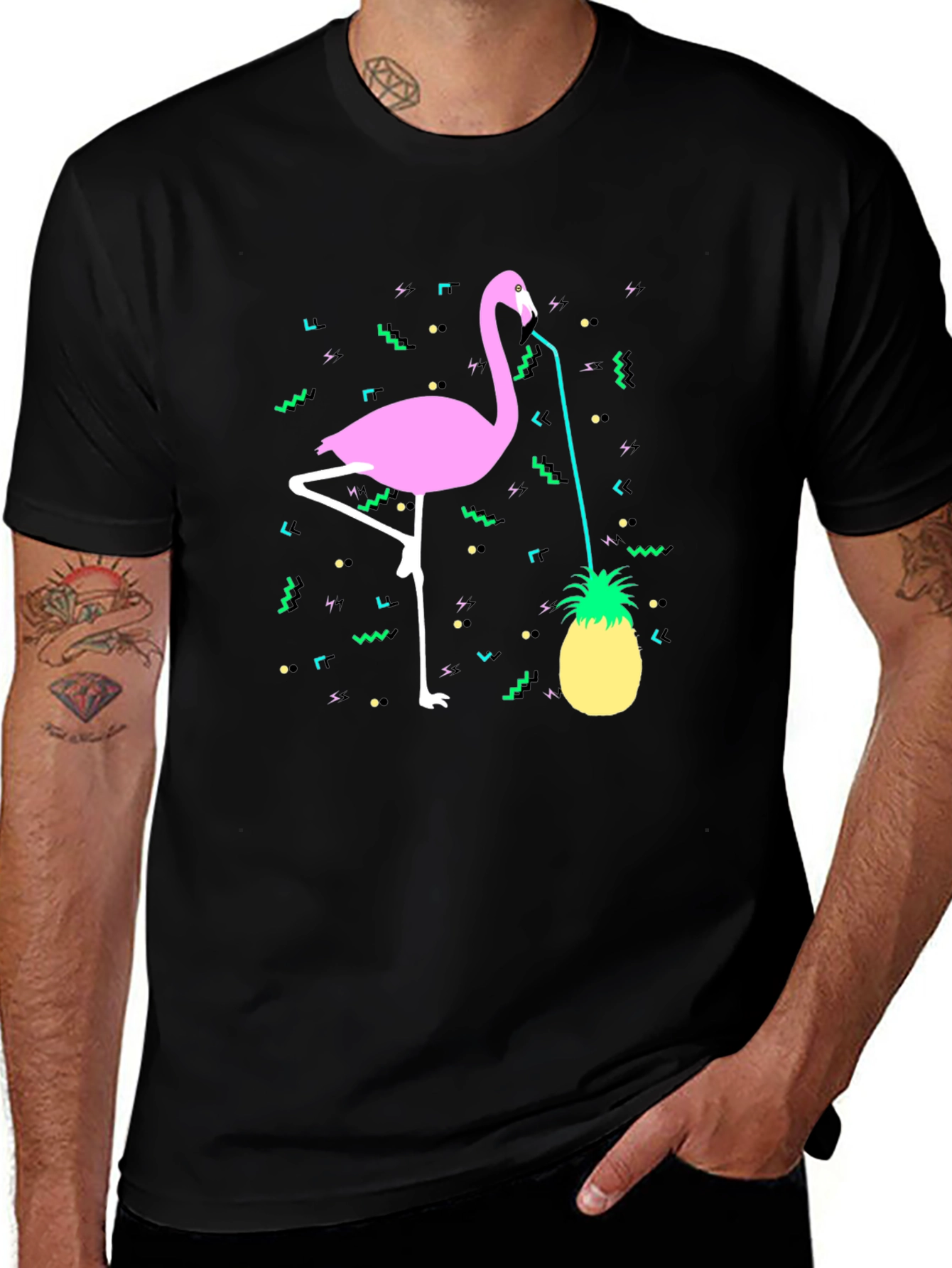 Variant 27 of Tropical Flamingo Pineapple Graphic Tee