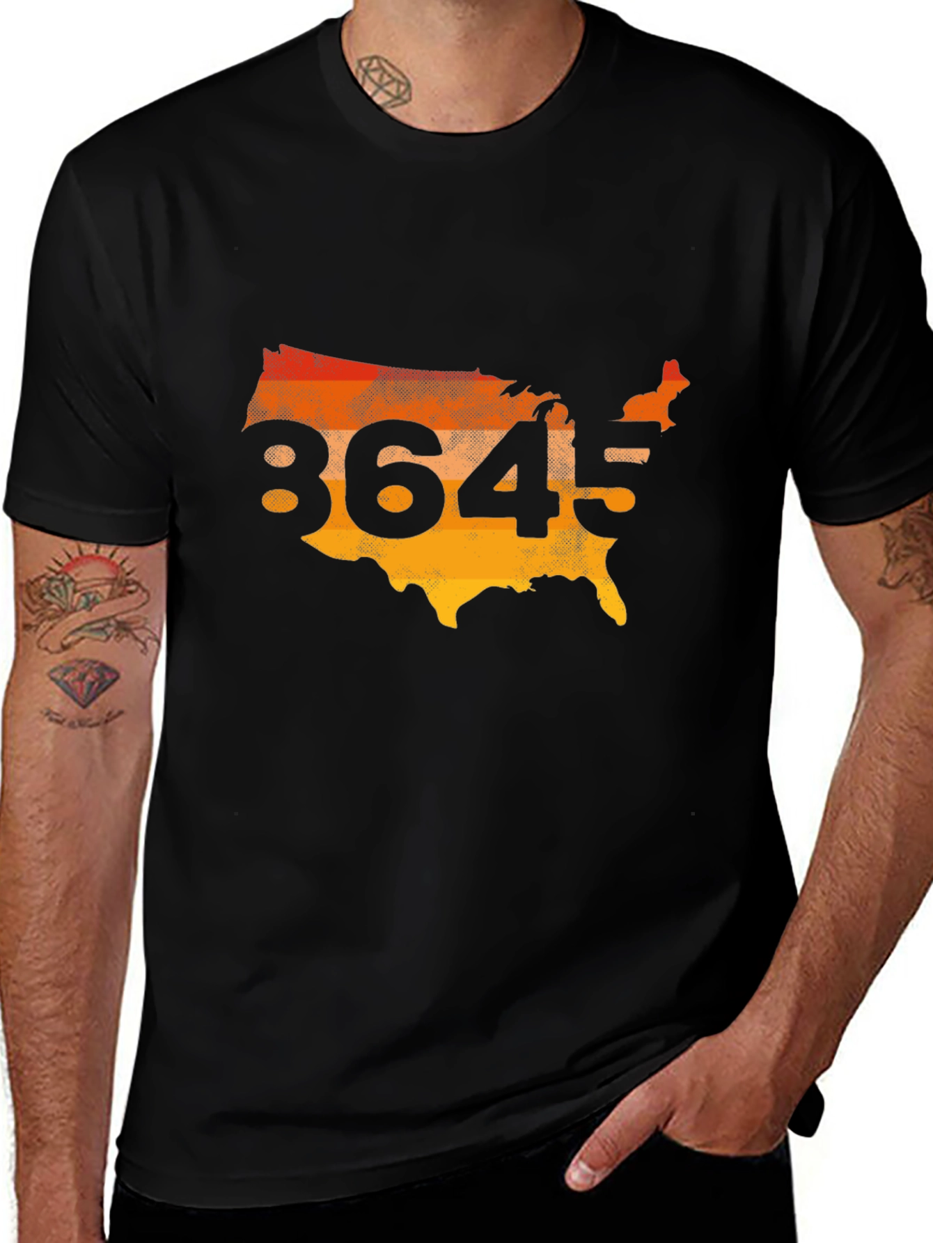 8645 USA Map Graphic T-Shirt