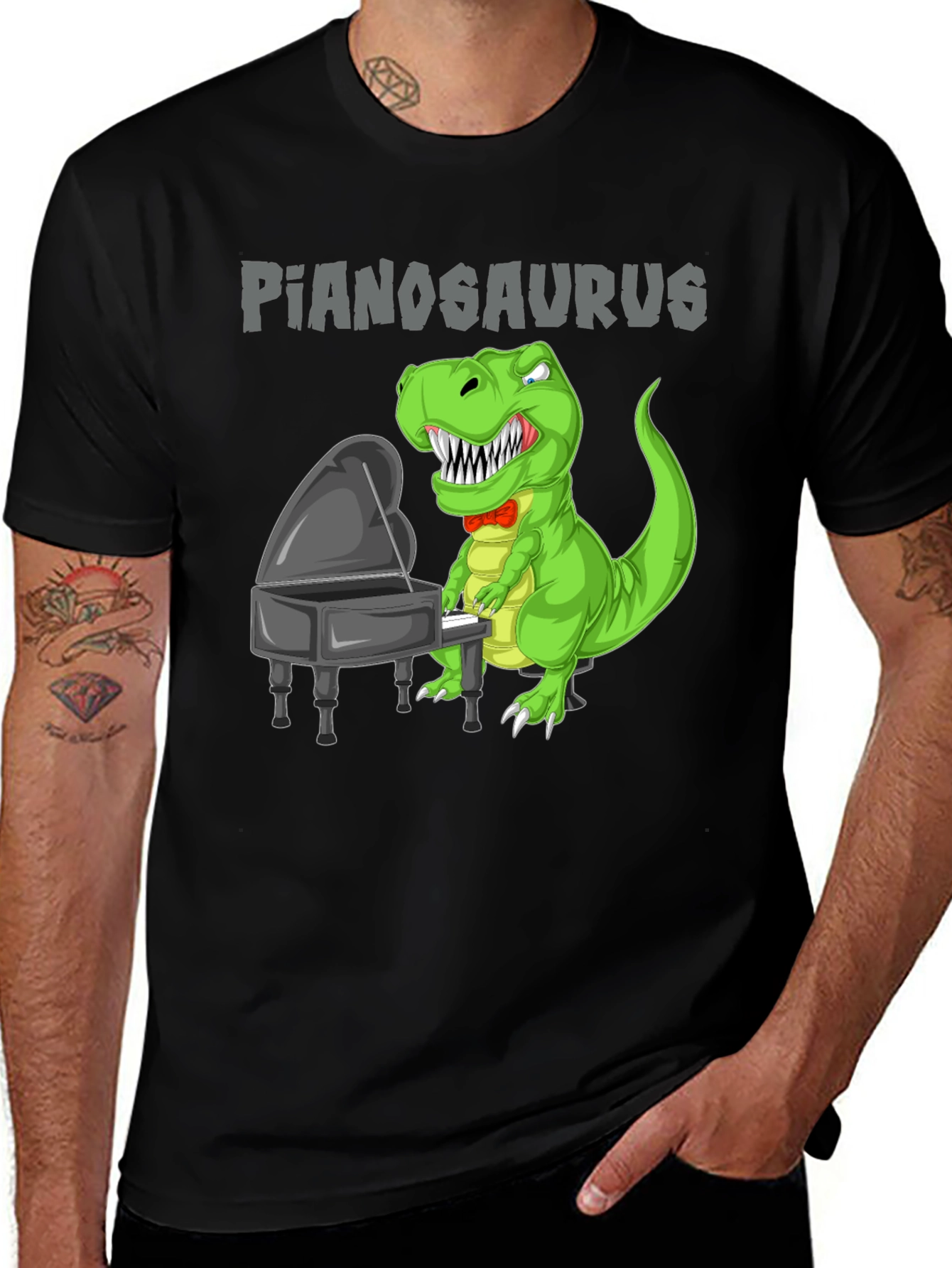 Pianosaurus T-Shirt, Dinosaur Playing Piano