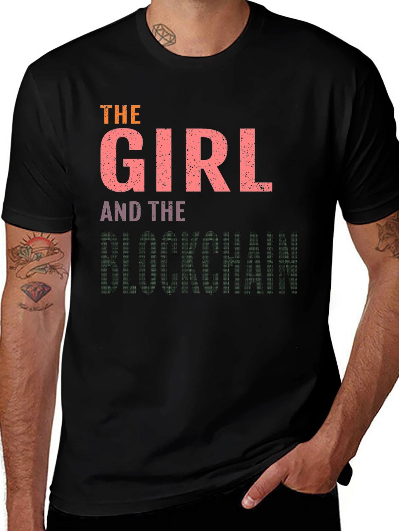 Variant 24 of The Girl and the Blockchain Black T-Shirt