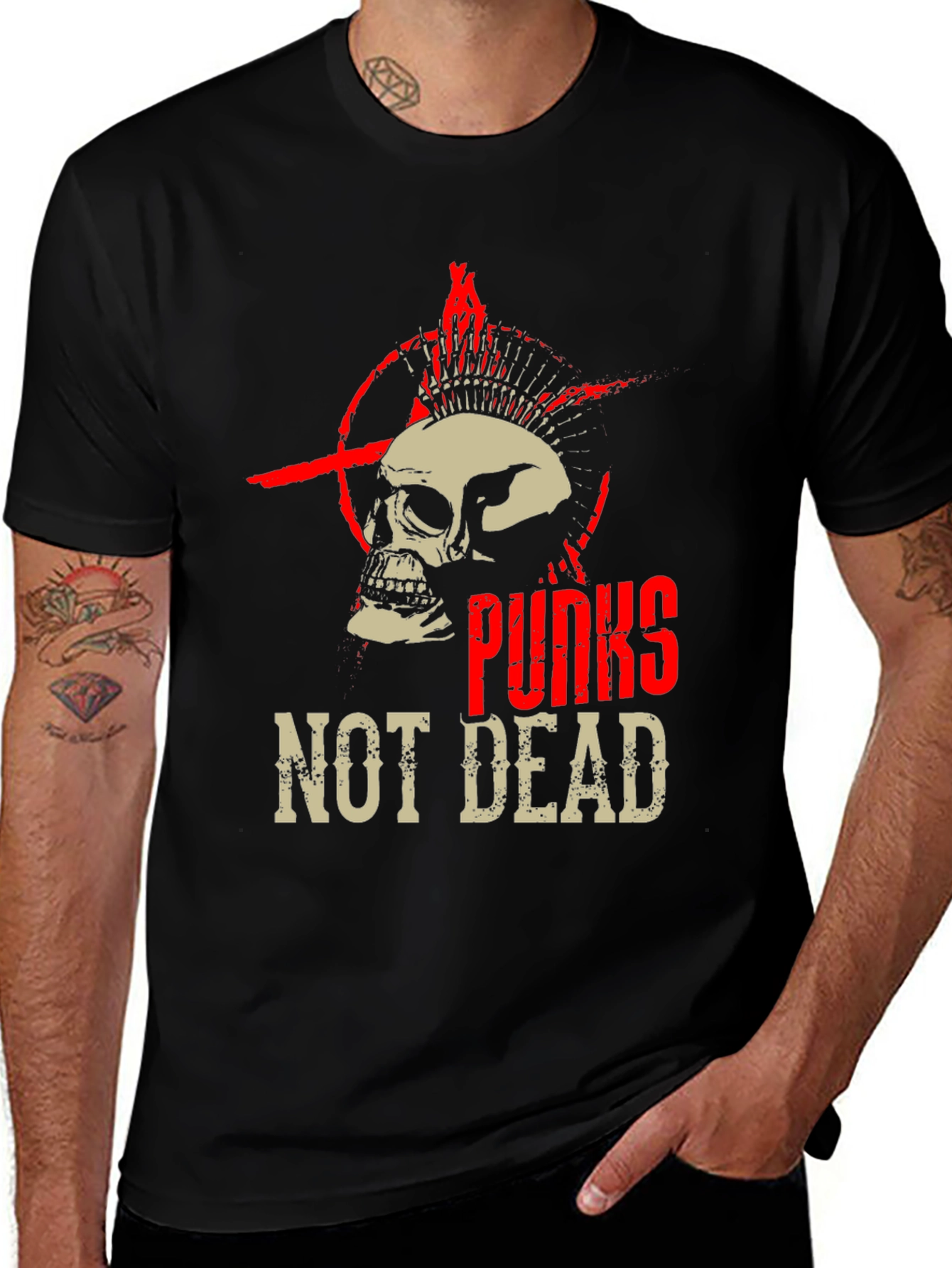 Variant 24 of Punk Skull Graphic Tee - Not Dead