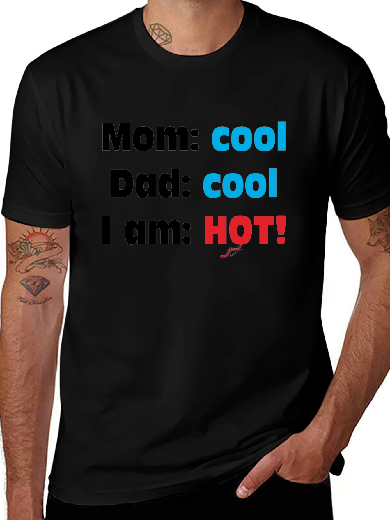 Variant 16 of Cool Mom & Dad, I'm HOT! Novelty T-Shirt