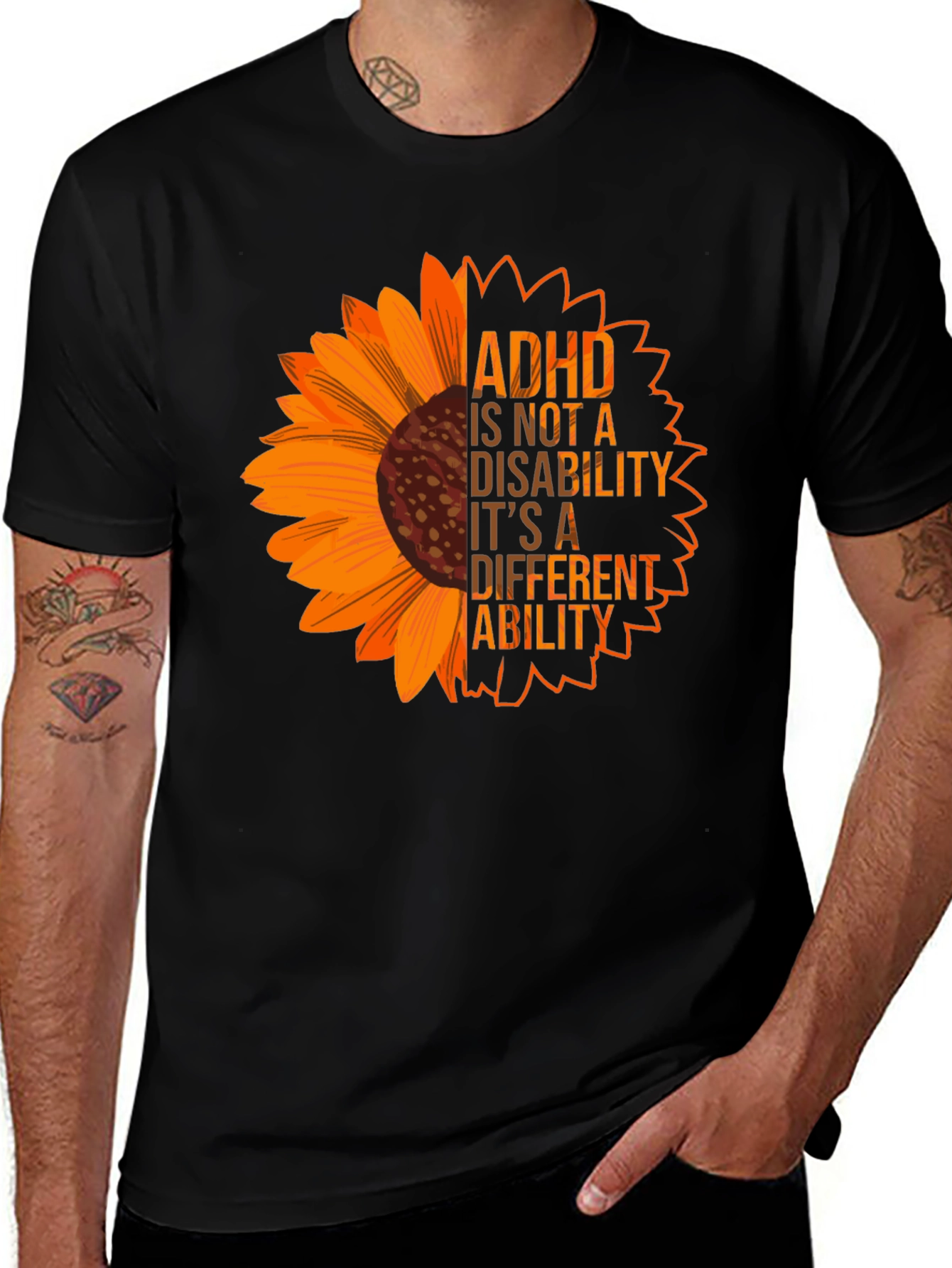 ADHD Sunflower Graphic Tee - Ability Not Disability