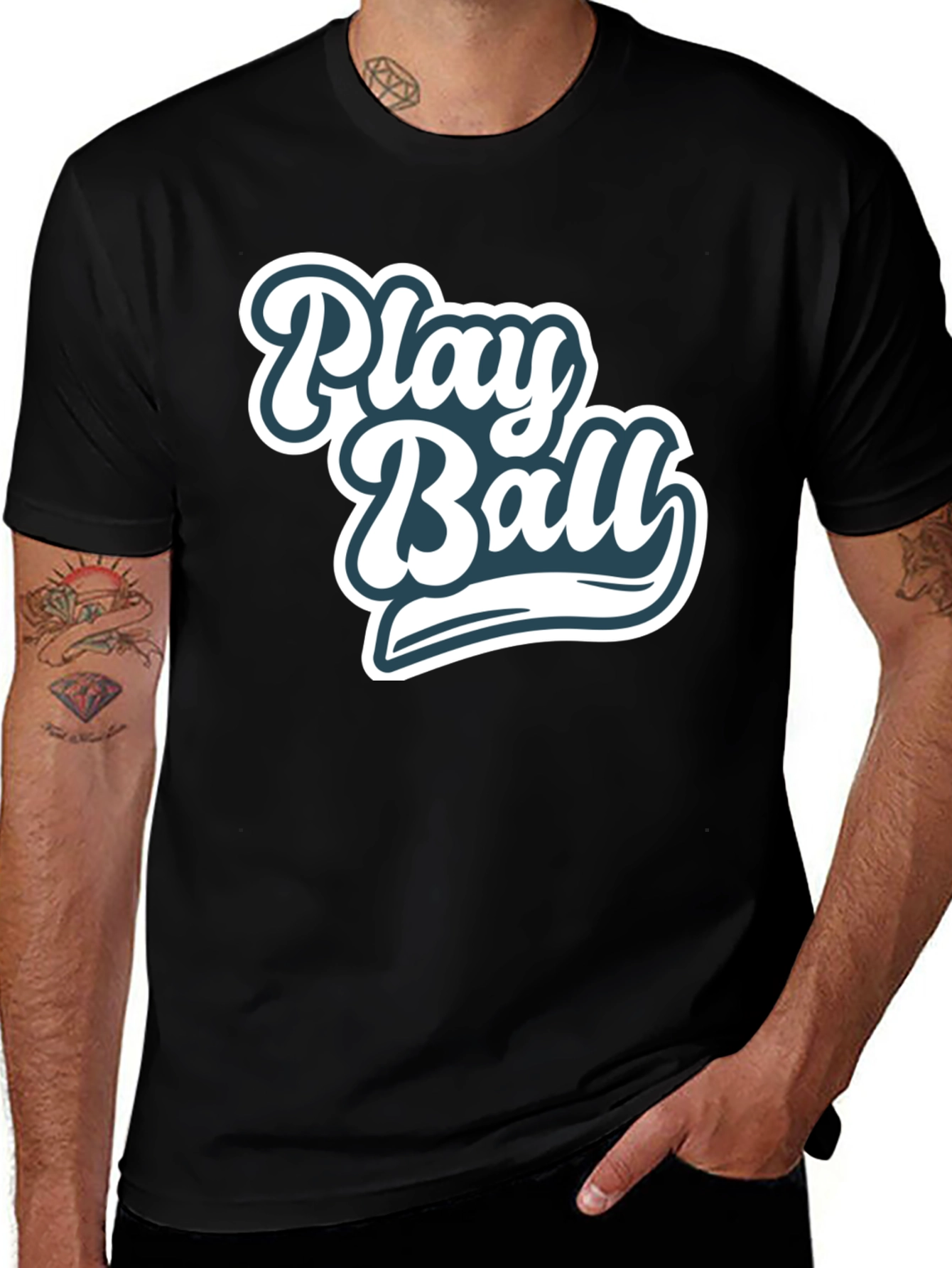 Variant 12 of Play Ball Graphic Tee - Black