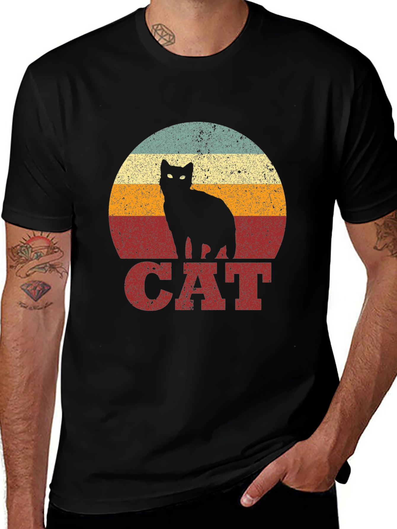 Variant 17 of Retro Cat Graphic T-Shirt
