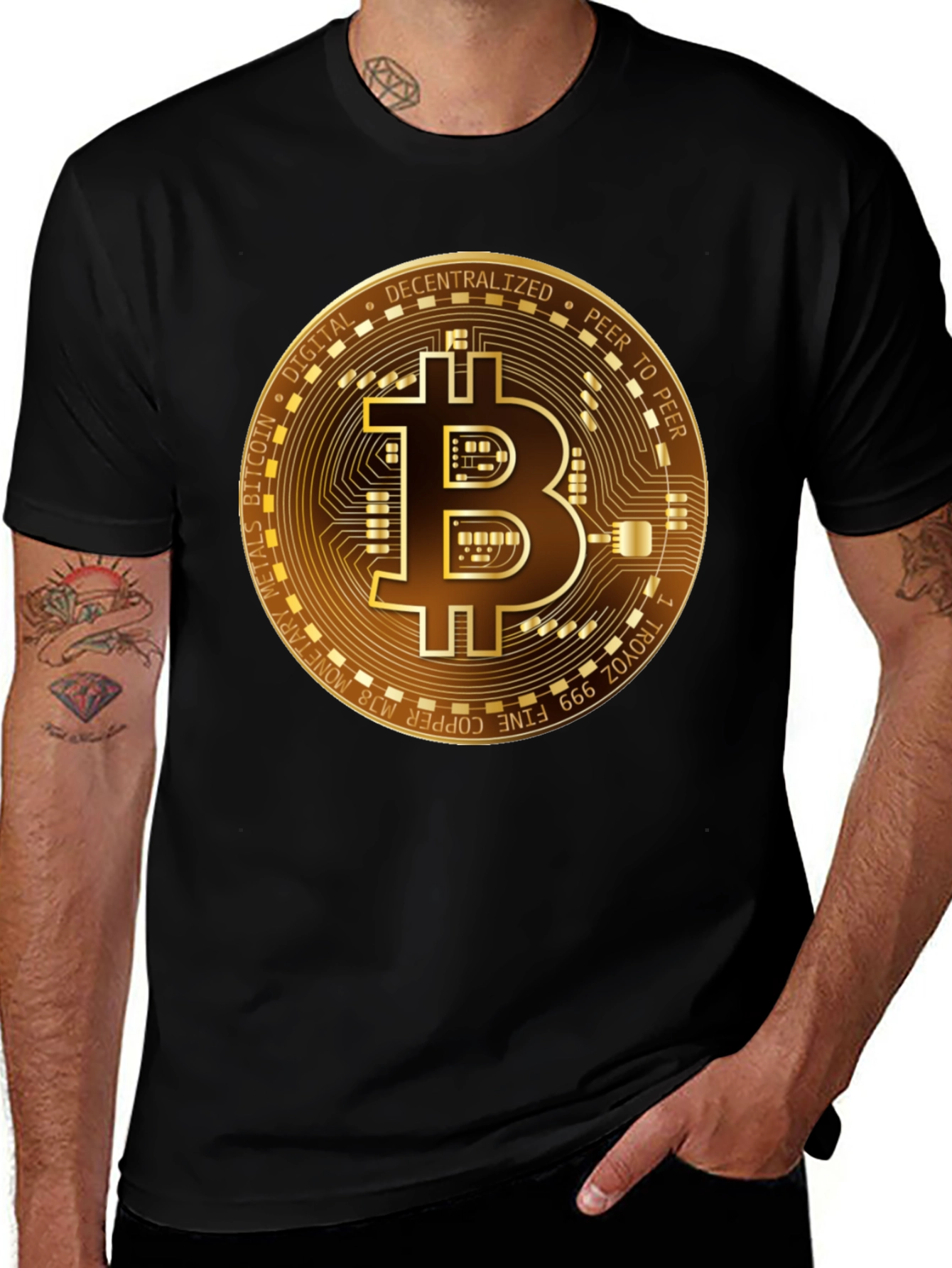 Bitcoin Gold Graphic Tee - Decentralized Digital Currency T-Shirt