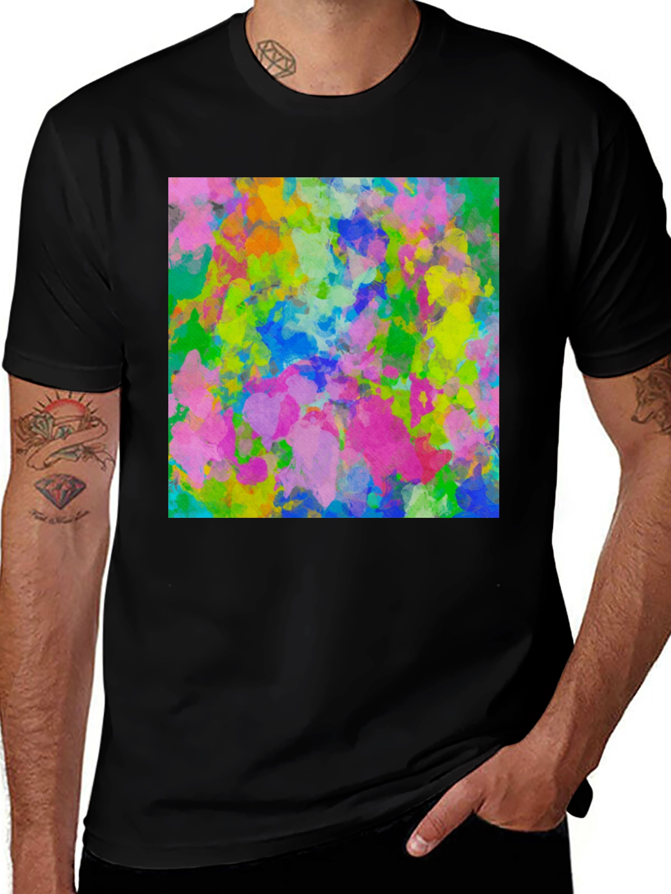 Variant 2 of Abstract Art Print Black T-Shirt