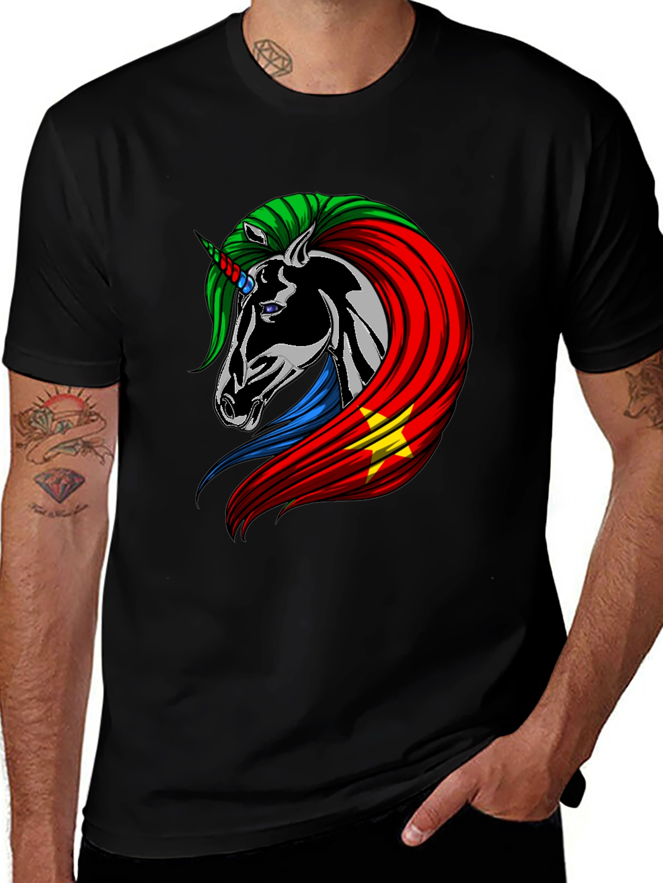 Variant 10 of Unicorn Flag T-Shirt - Unique Graphic Tee