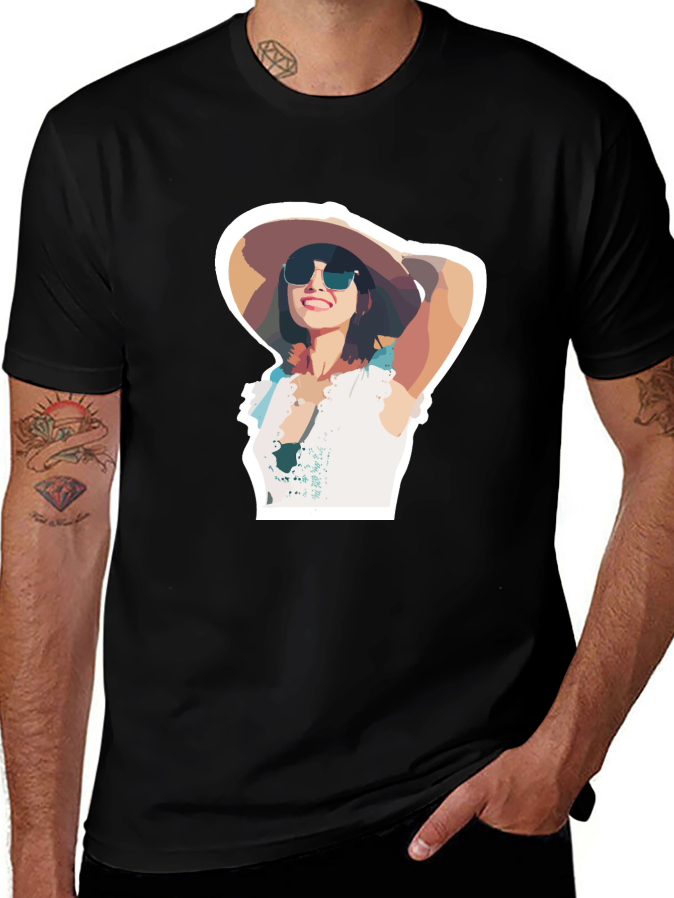 Variant 26 of Stylish Woman Graphic Black T-Shirt