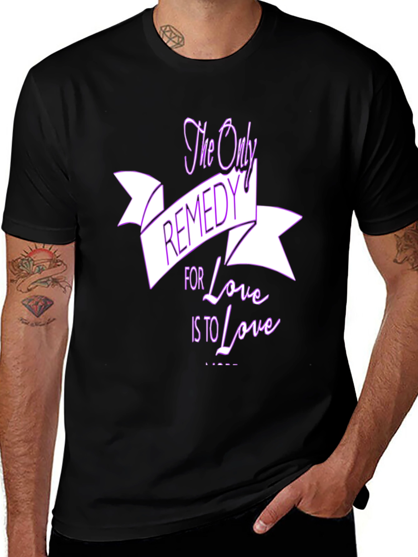 Variant 15 of The Only Remedy Love T-Shirt - Black Cotton Casual Wear
