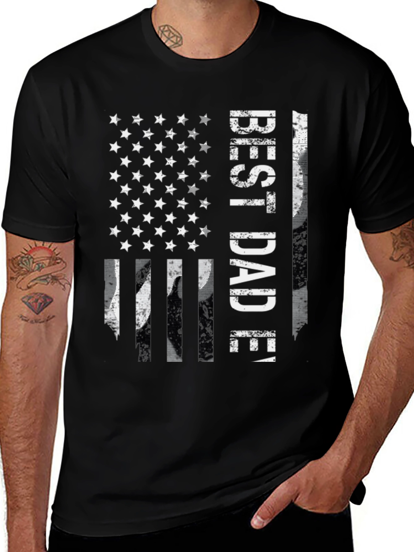 Variant 30 of Best Dad Ever American Flag T-Shirt