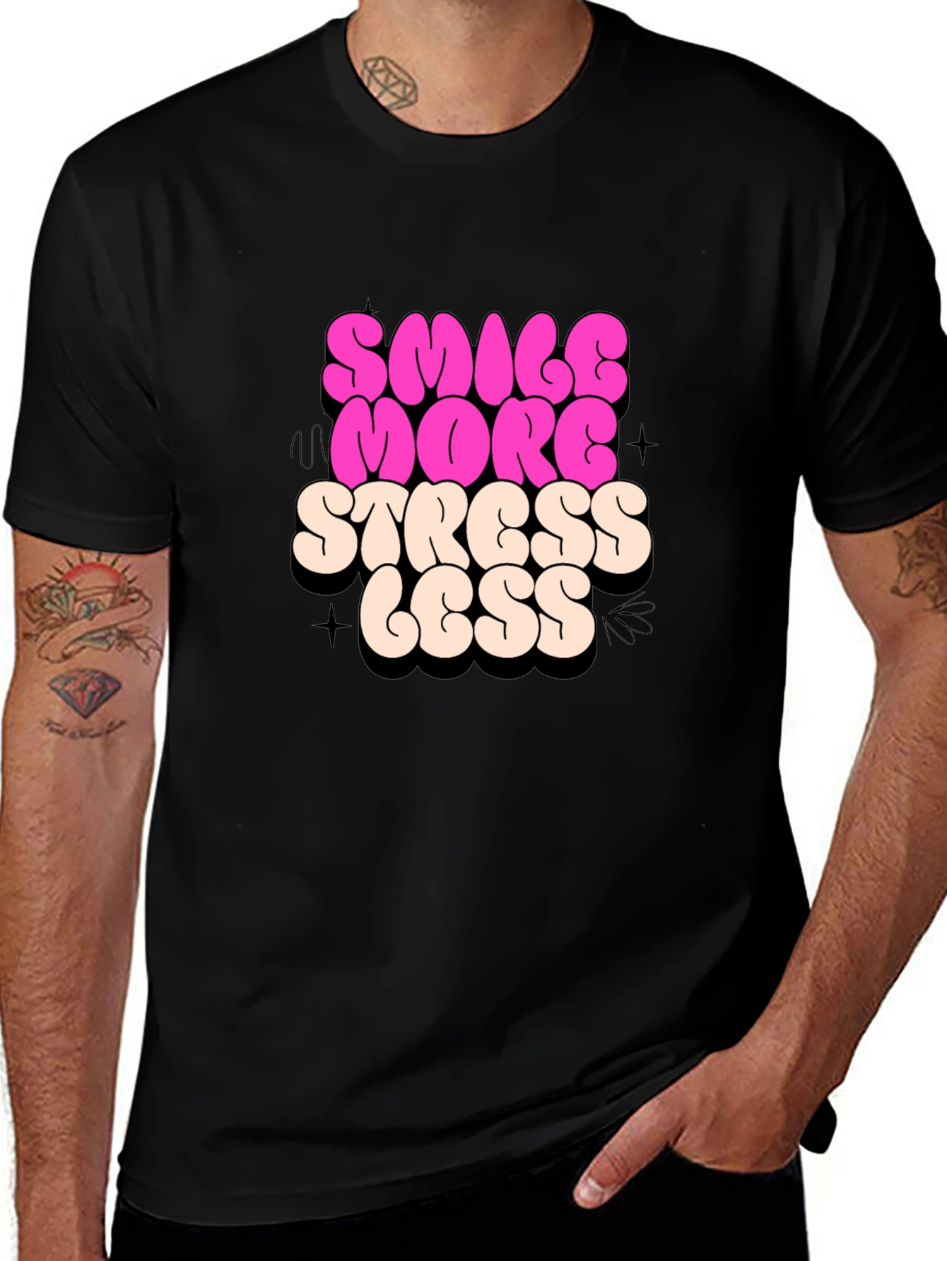 Variant 5 of Smile More Stress Less Graphic Tee