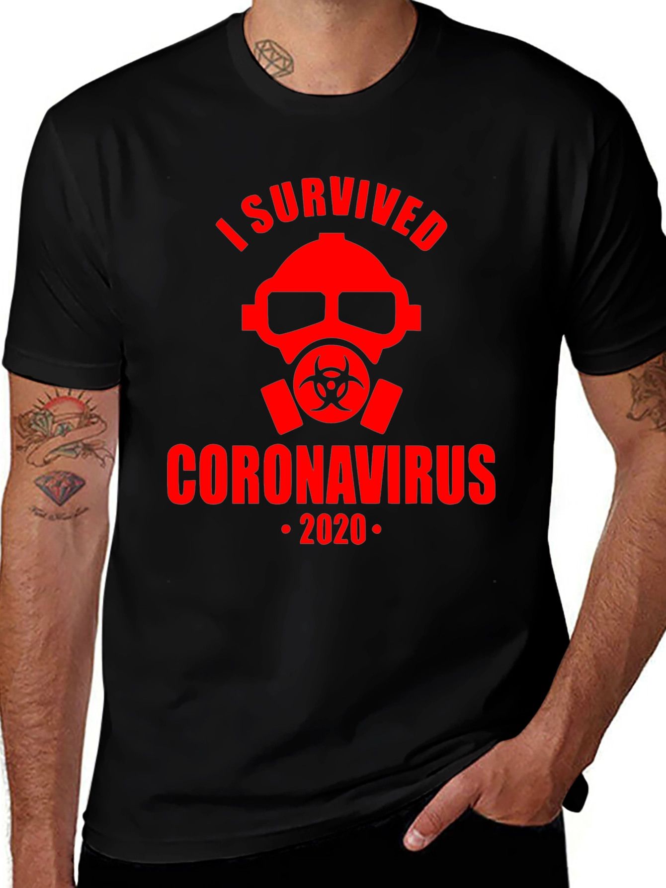 I Survived Coronavirus 2020 Black T-Shirt