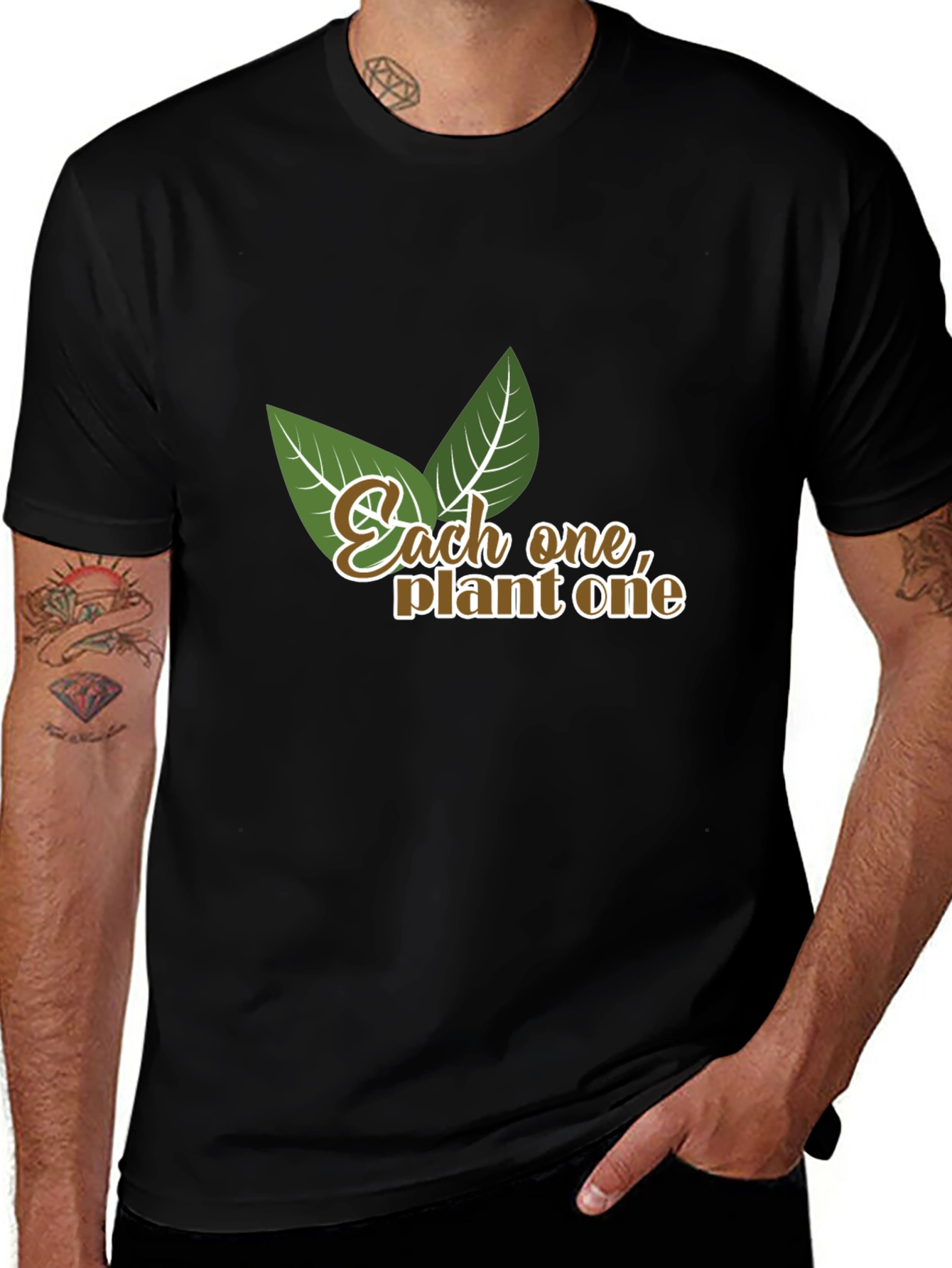 Variant 14 of Eco-Friendly "Plant One" Graphic Tee