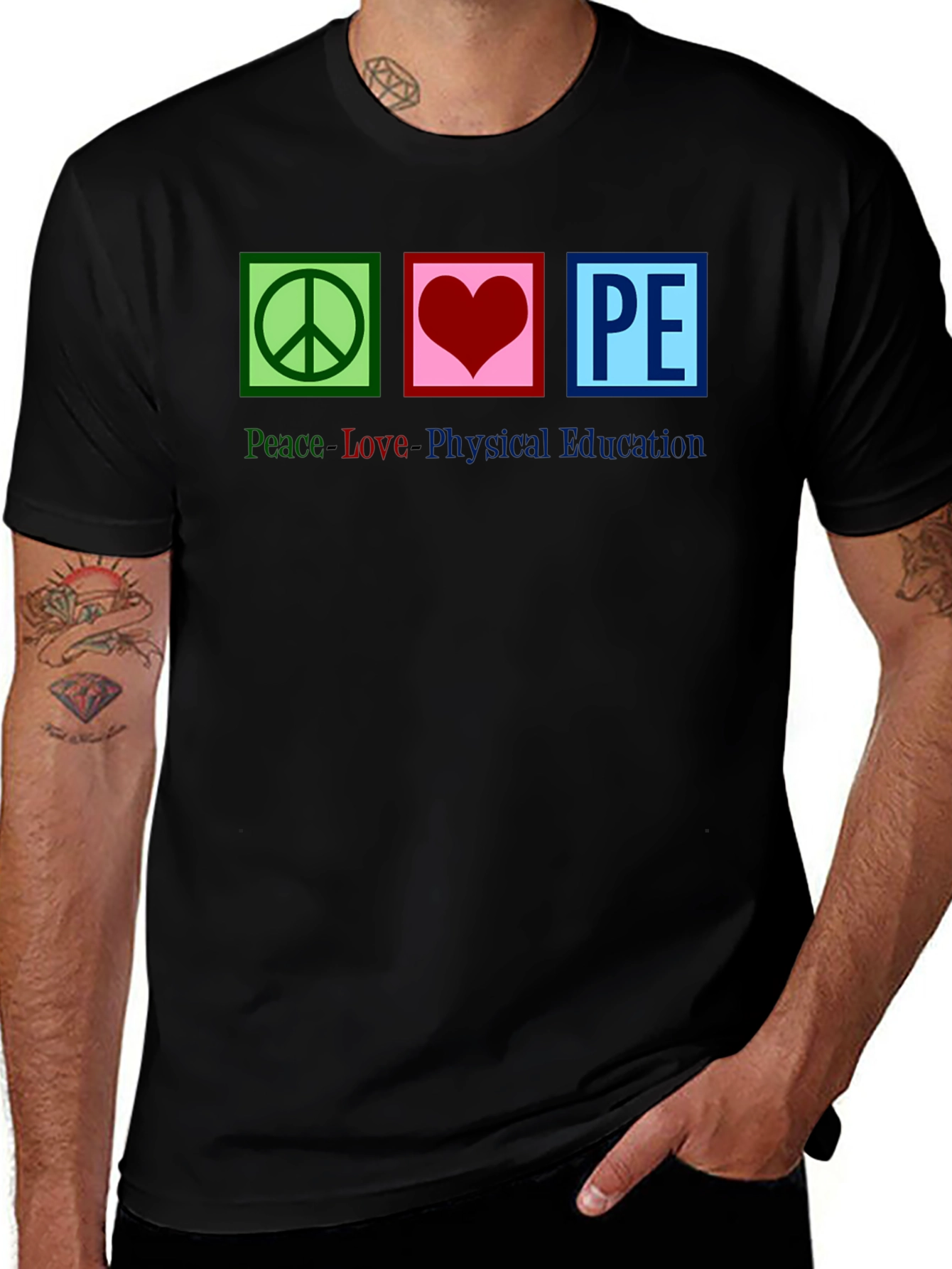 Variant 12 of Peace Love Physical Education Graphic Tee