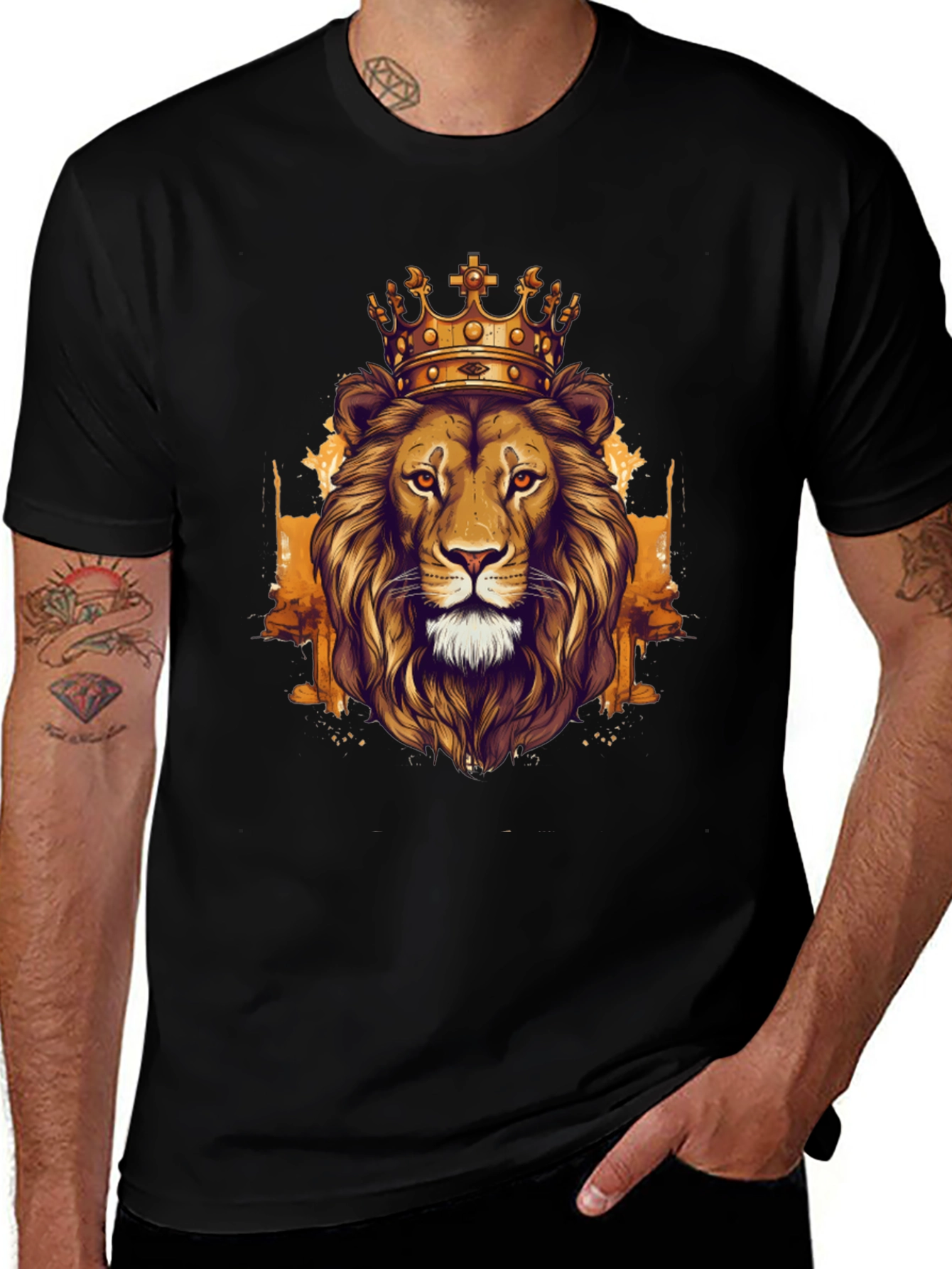 Variant 2 of King Lion Graphic Tee - Black Cotton T-Shirt
