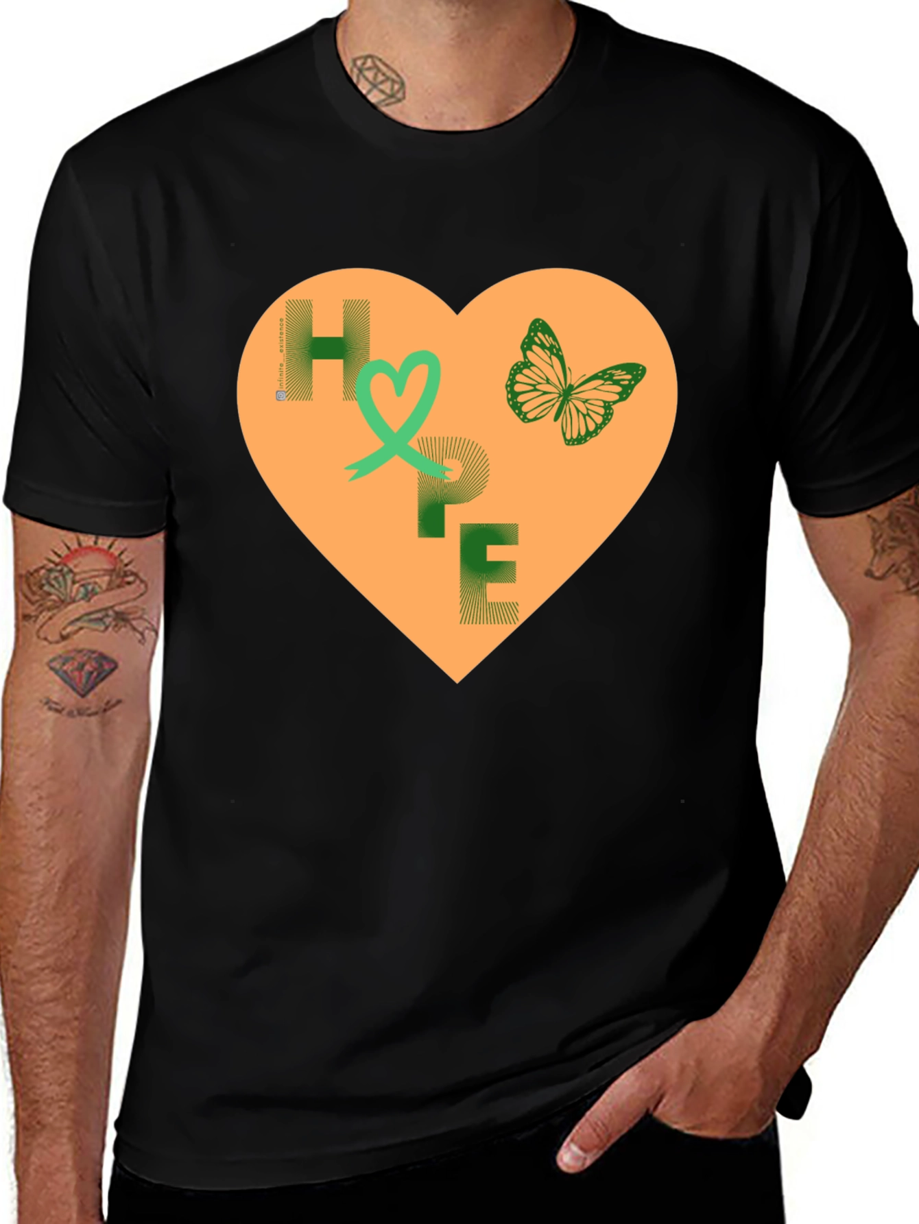HOPE T-Shirt - Heart Butterfly Graphic Tee