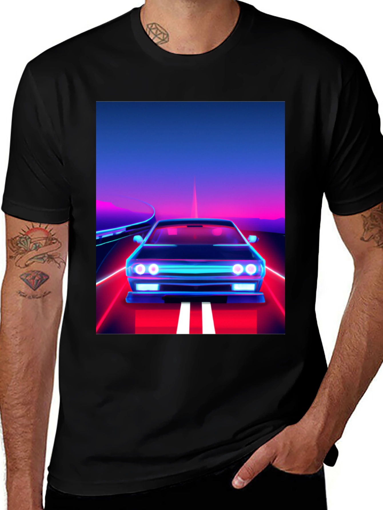 Variant 3 of Retro Wave Car T-Shirt - Synthwave Vaporwave Design